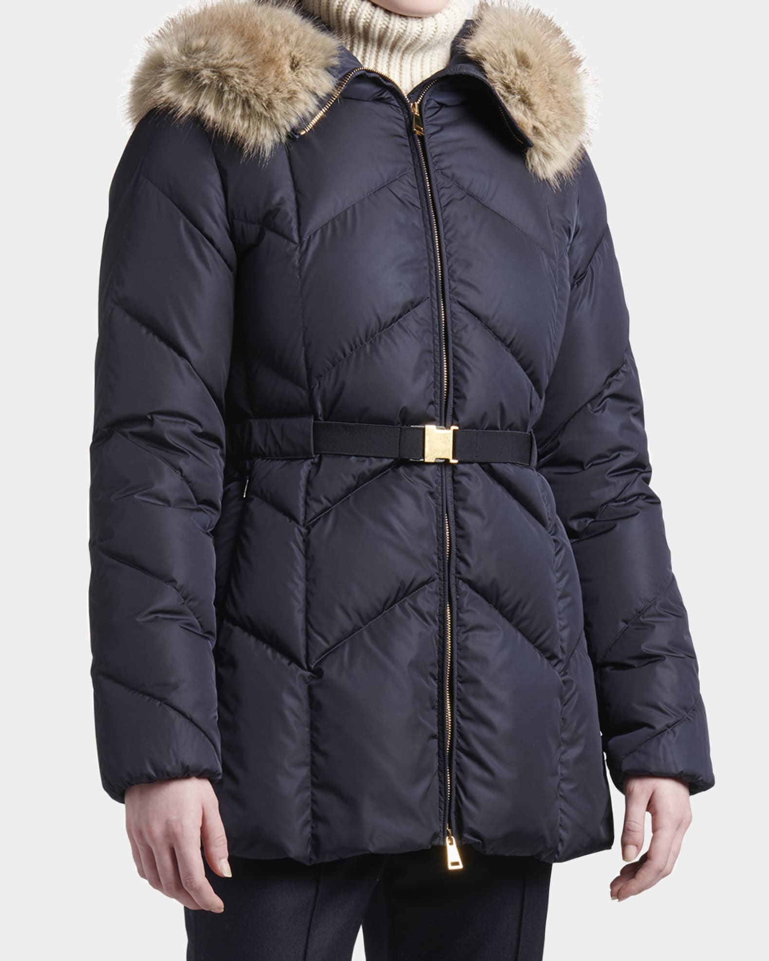 Moncler Genin Belted Puffer Jacket Neiman Marcus
