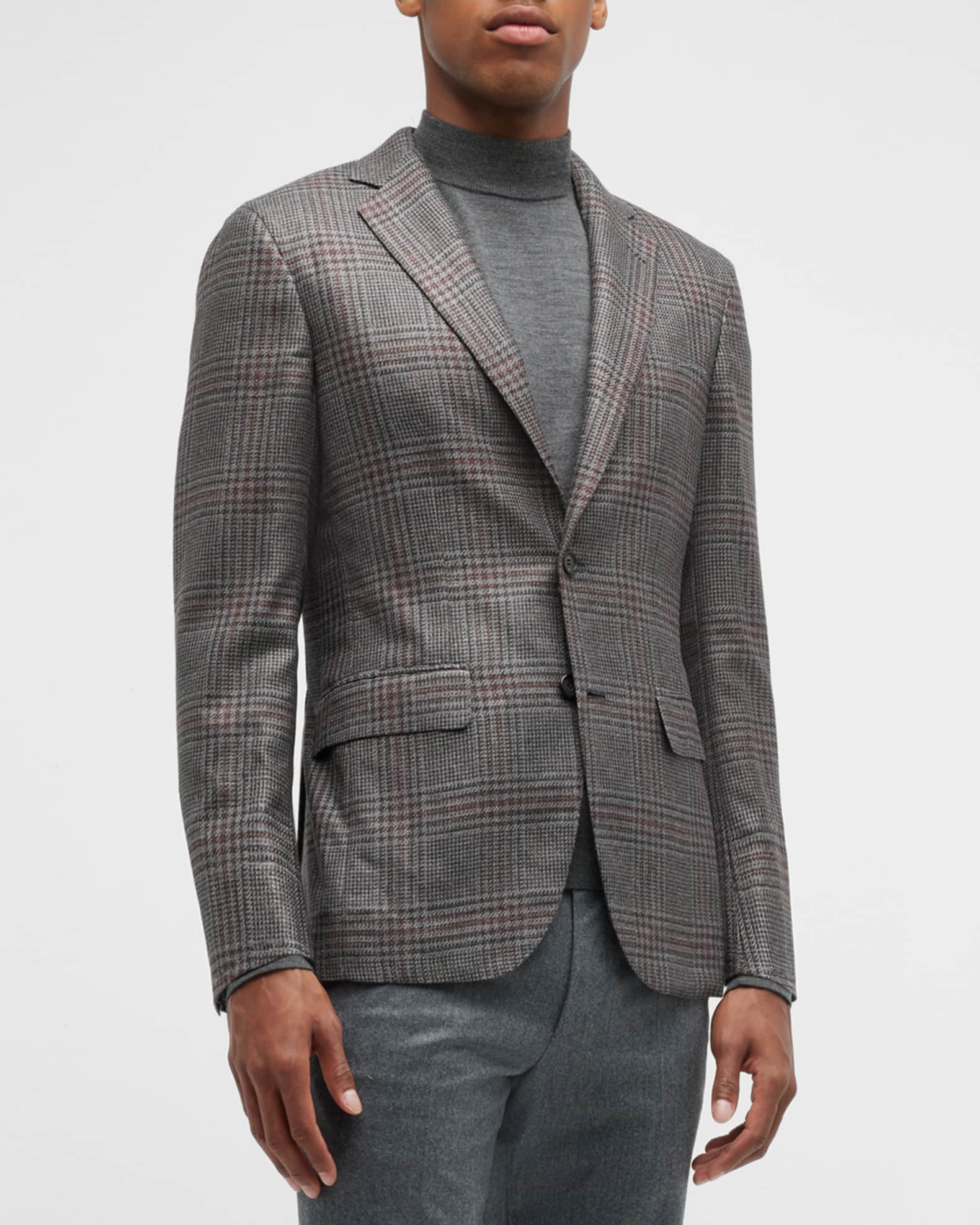 Brioni Men's Plaid Sport Jacket | Neiman Marcus