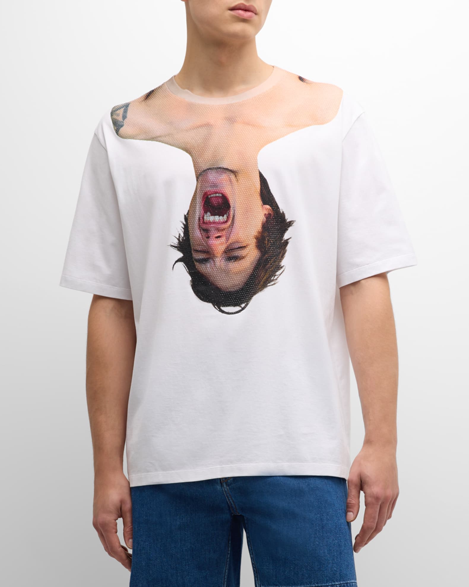 Loewe Men's Upside Down Screaming Face T-Shirt