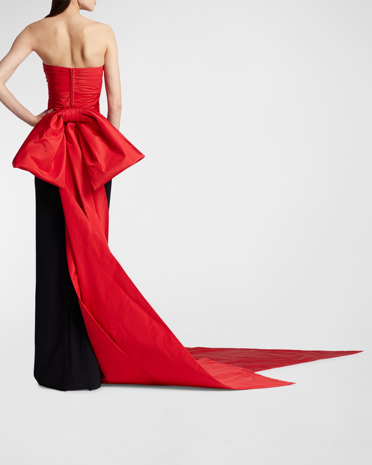 Ralph Lauren Collection Arding BowTrain Silk Bustier Top Neiman Marcus