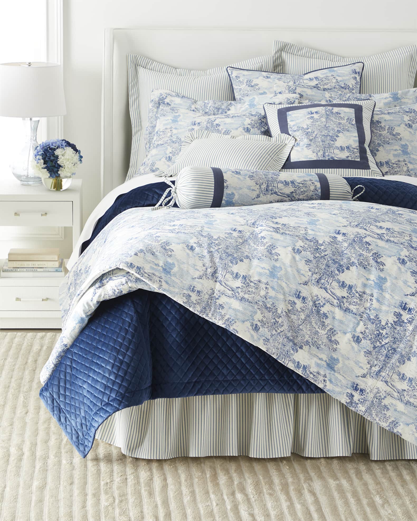 Serene Scenes Striped Ruffled Bed Skirt 1