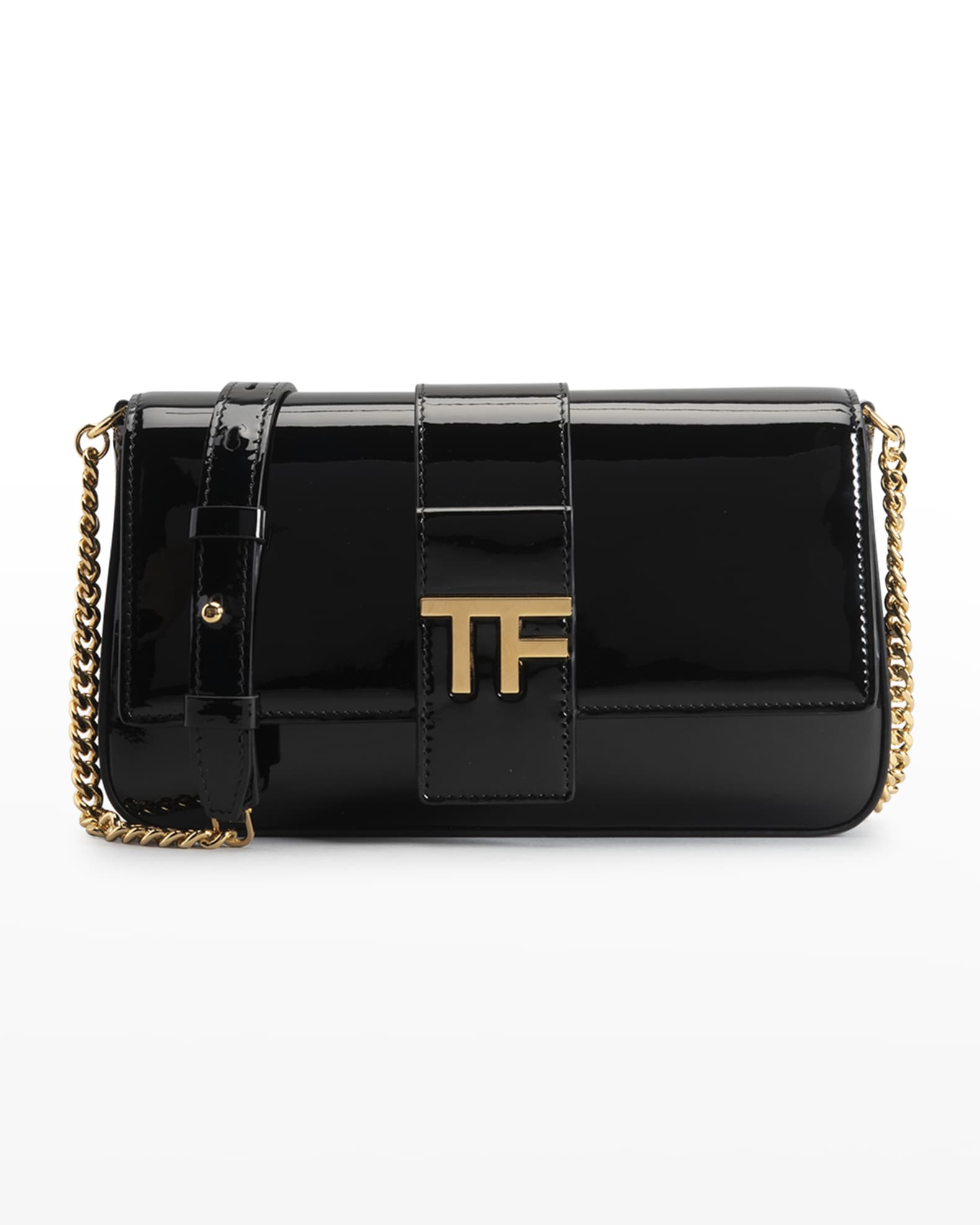 TOM FORD TF Patent Leather Chain Shoulder Bag | Neiman Marcus