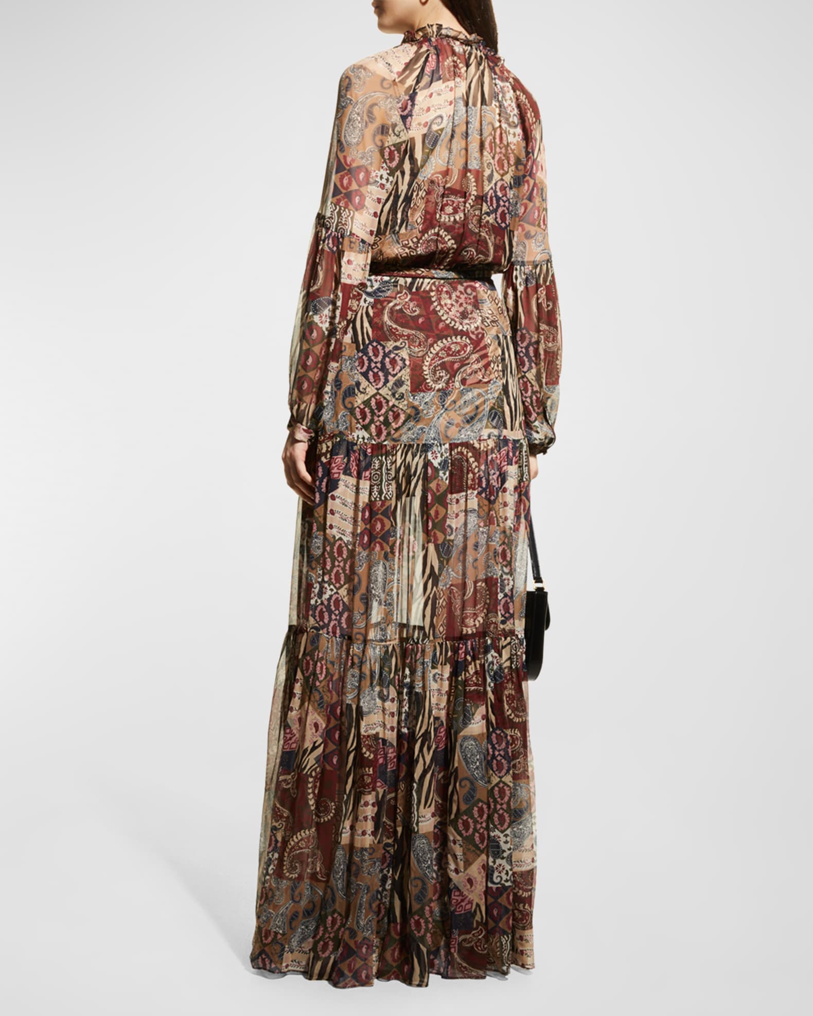 Veronica Beard Isra Multi-Print Silk Maxi Dress | Neiman Marcus