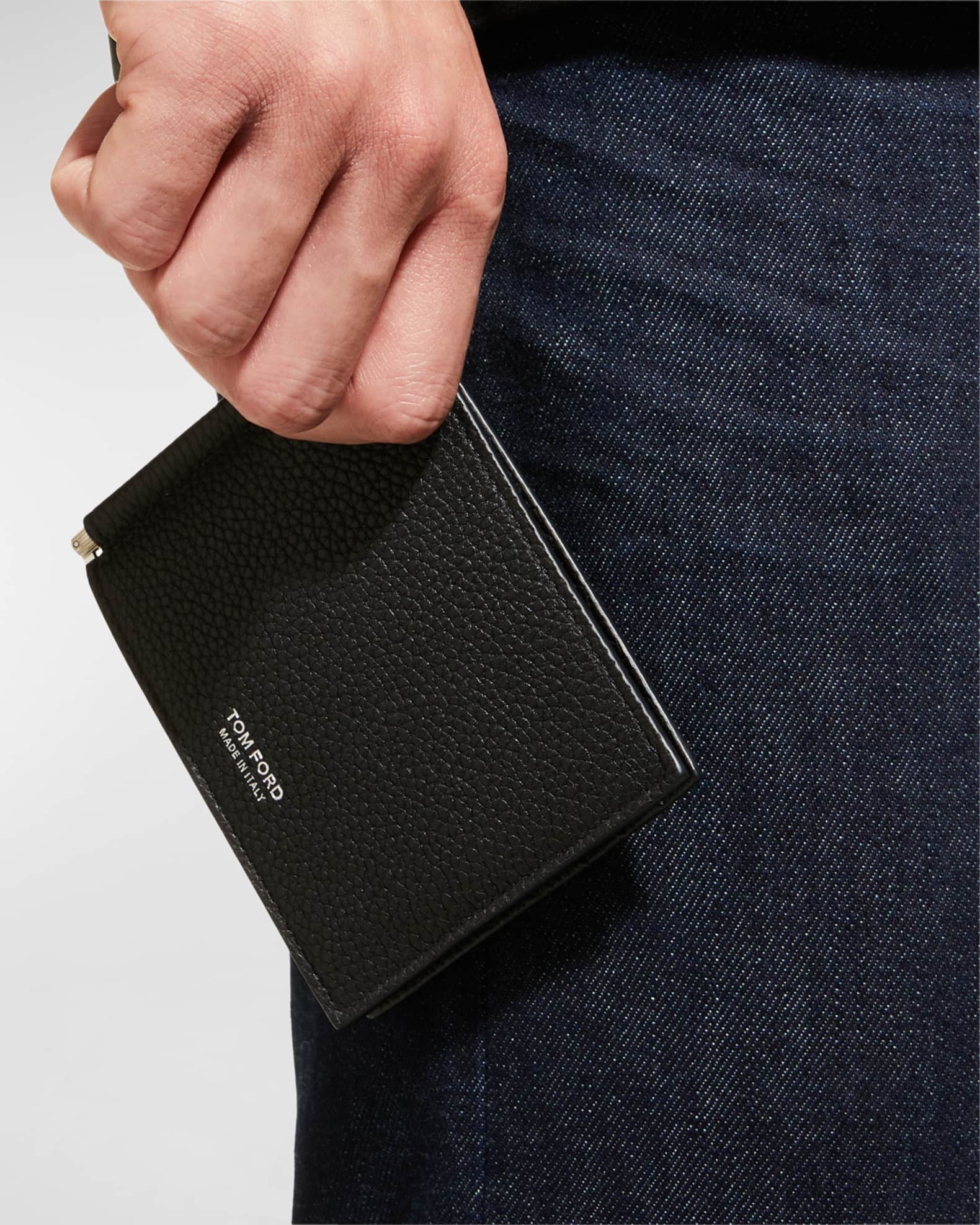 Men's T-Line Leather Money Clip Wallet 1