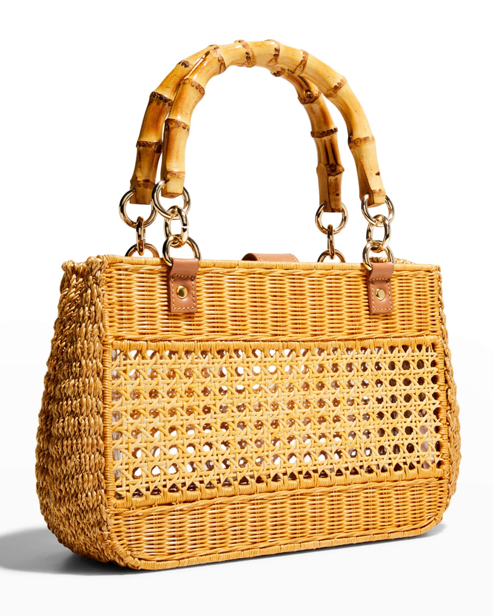 Serpui Amanda Wicker Top-Handle Bag | Neiman Marcus