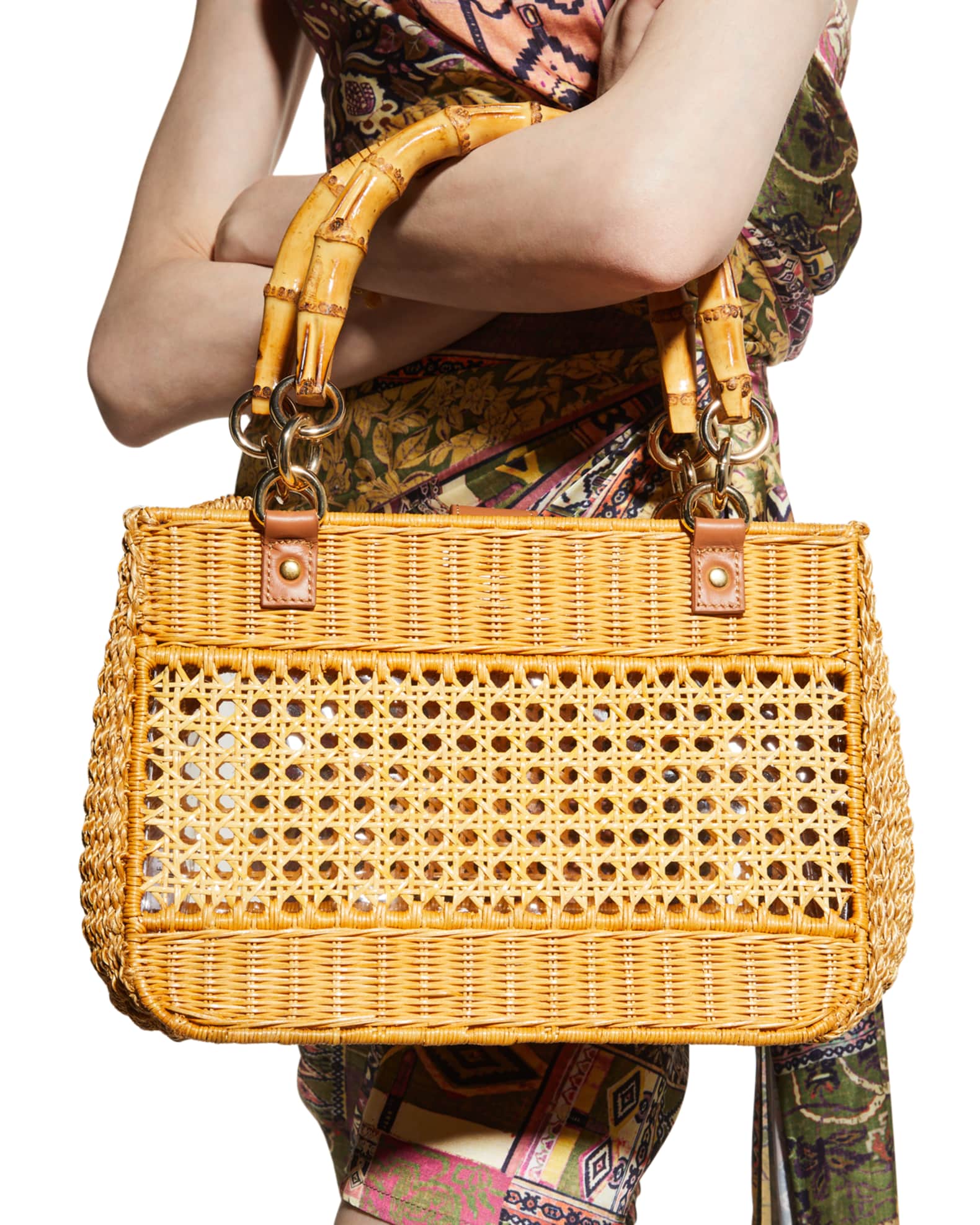 Serpui Amanda Wicker TopHandle Bag Neiman Marcus