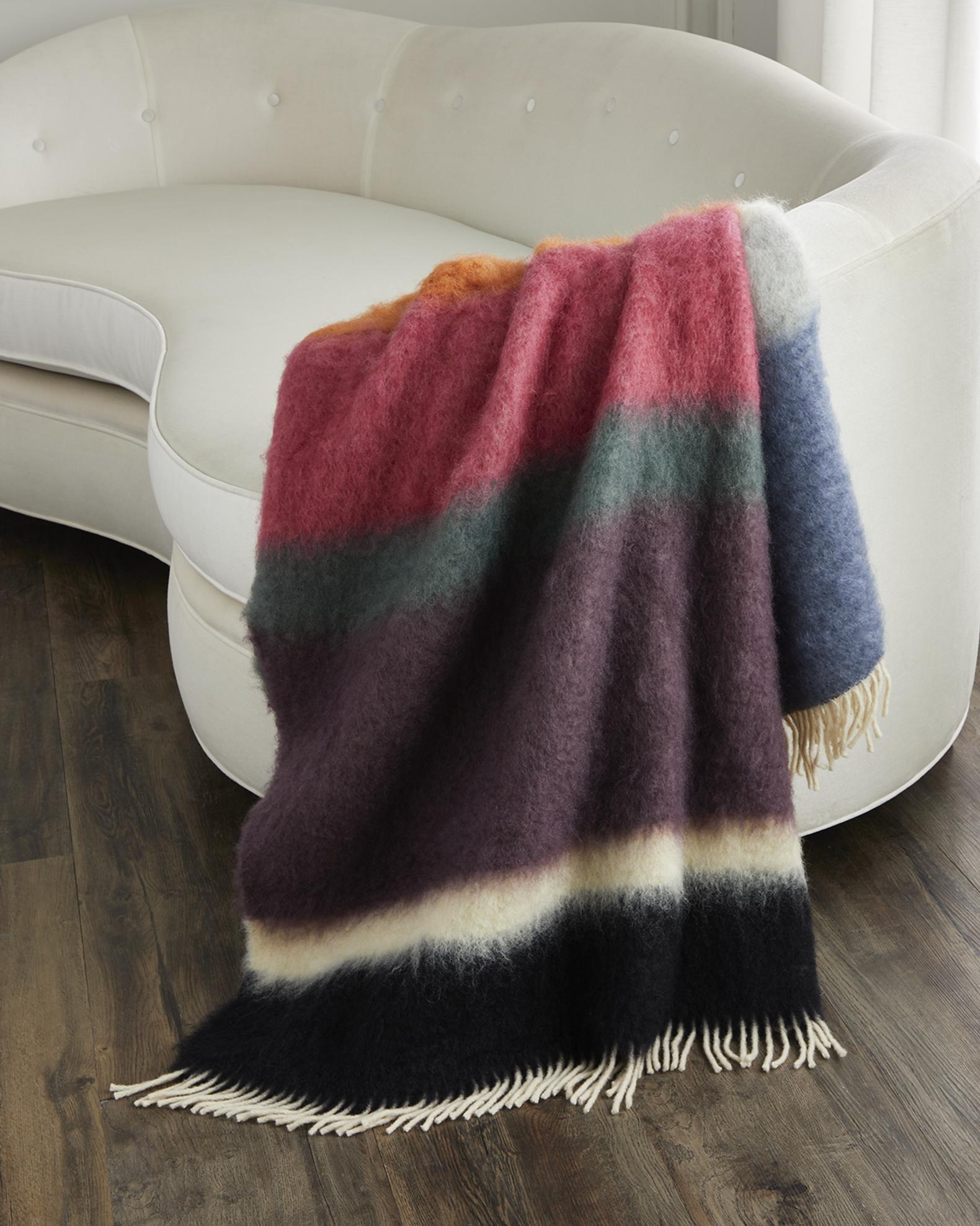 Mantas Ezcaray Matisse Colorblock Mohair-Blend Throw | Neiman Marcus
