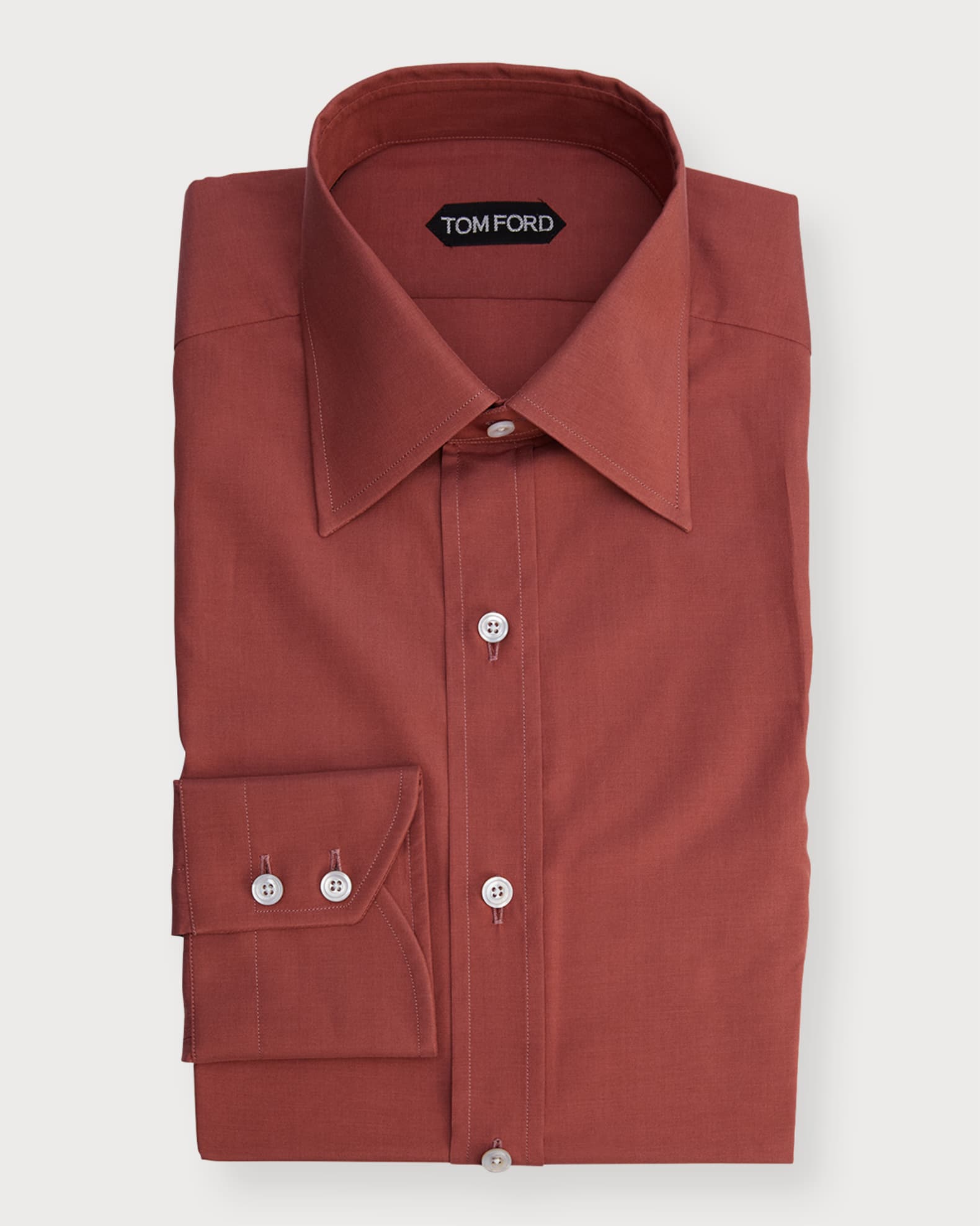 TOM Men's Silk-Cotton Dress Shirt | Neiman Marcus