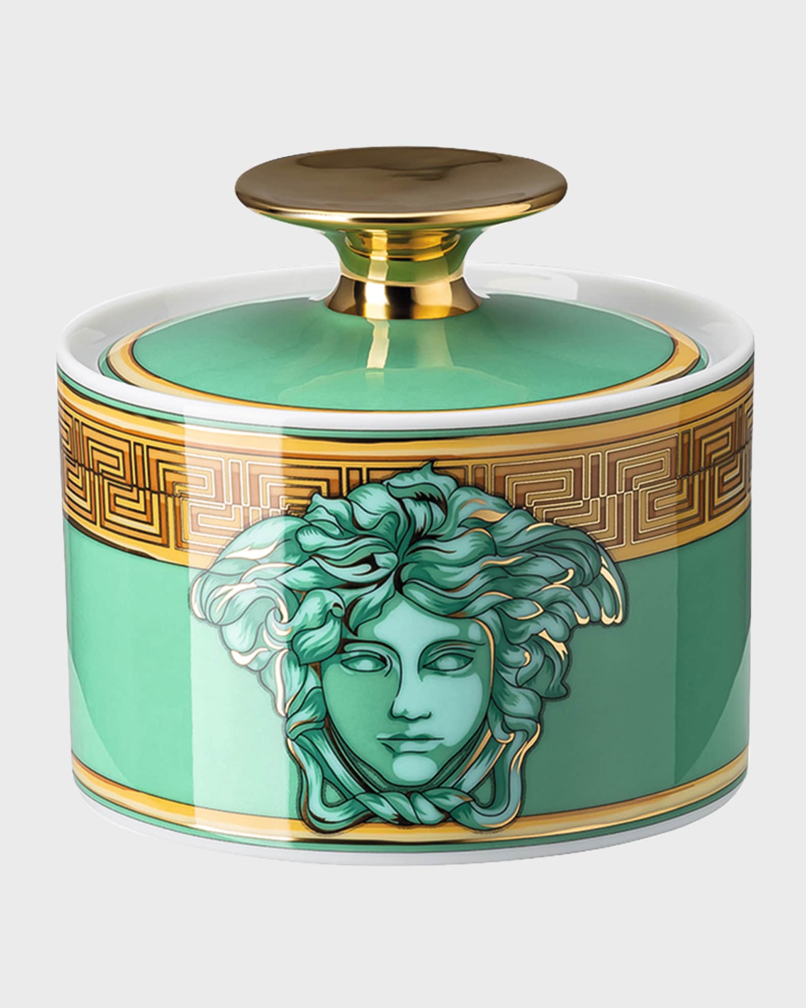 Medusa Amplified Green Coin Covered Sugar Bowl 0