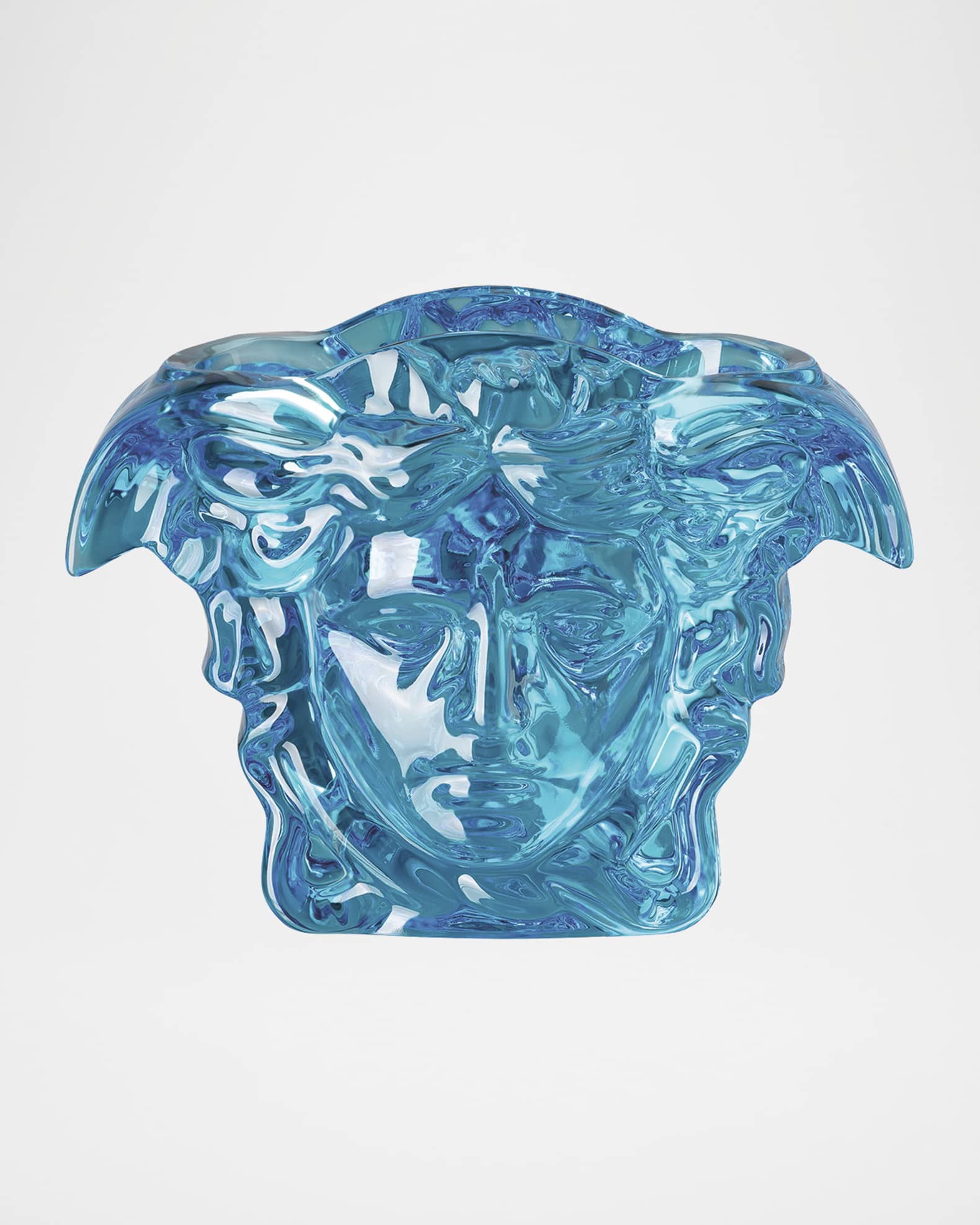 Medusa Grande Blue Crystal Vase - 7.5" 0