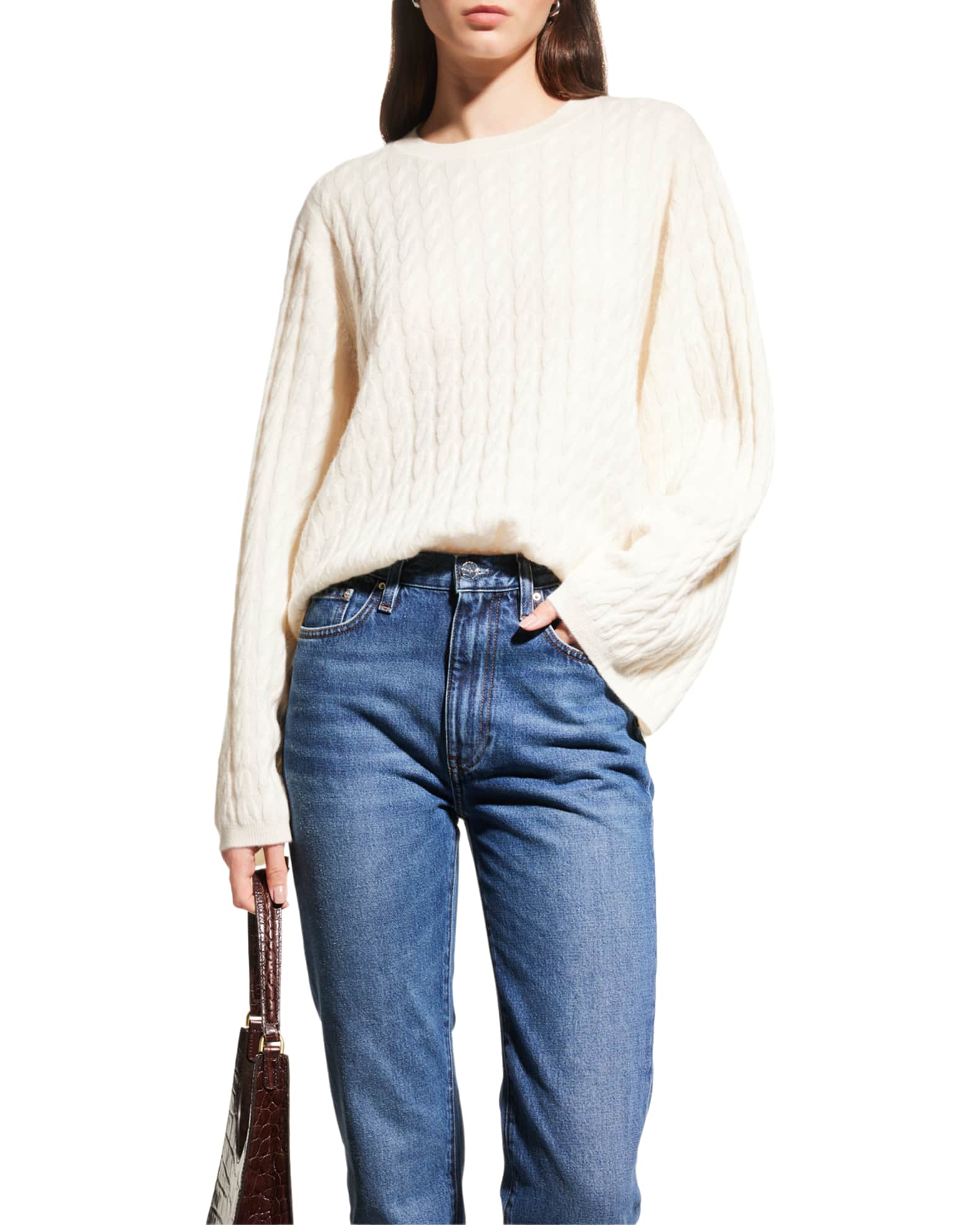 Toteme Cashmere Cable Knit Sweater Neiman Marcus