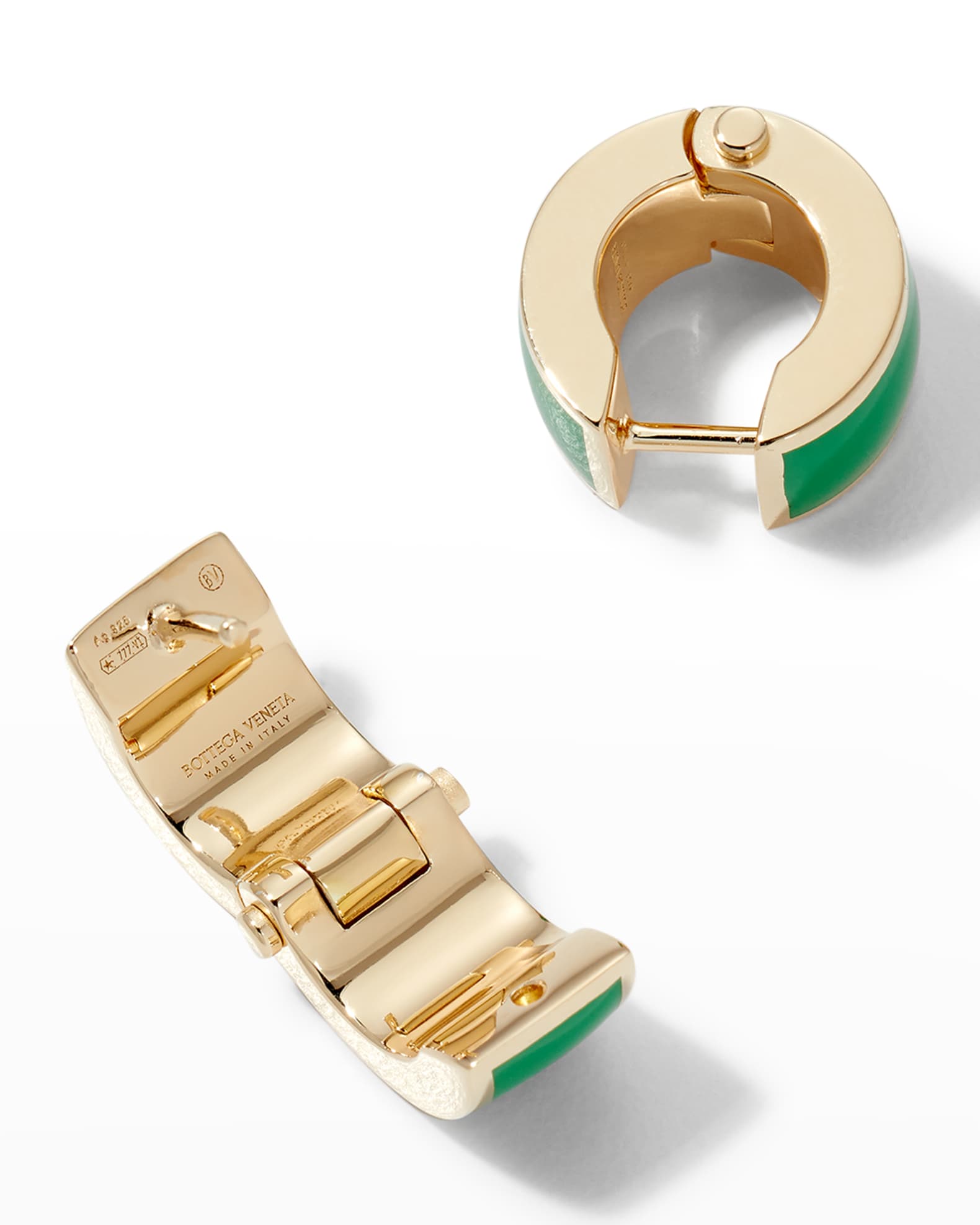 Bottega Veneta Women Pastel Green Nappa Leather And 925 Silver Earrings main image 1
