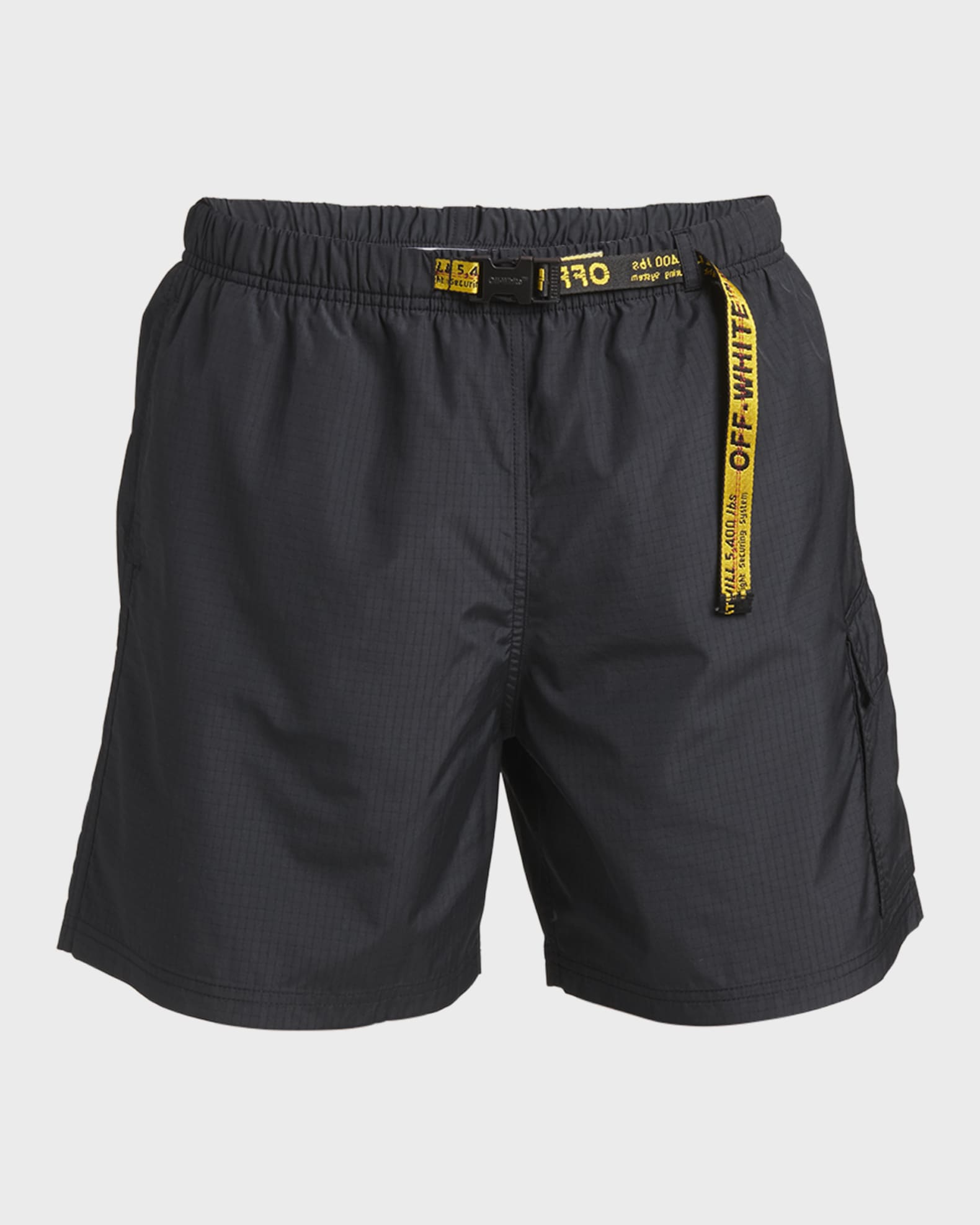 OffWhite Men's Cargo Swim Shorts with Industrial Belt Neiman Marcus