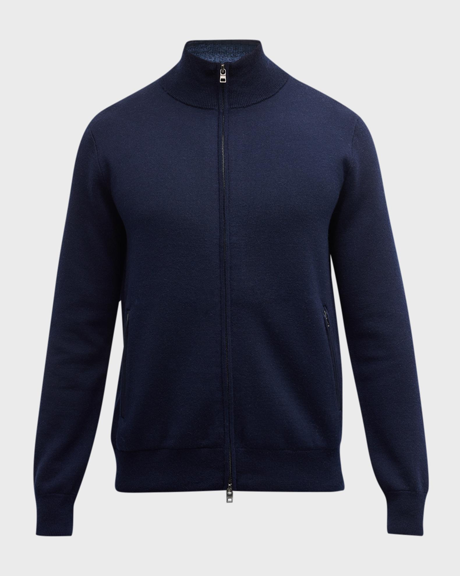 Neiman Marcus Men's Double-Knit Wool Full-Zip Jacket | Neiman Marcus