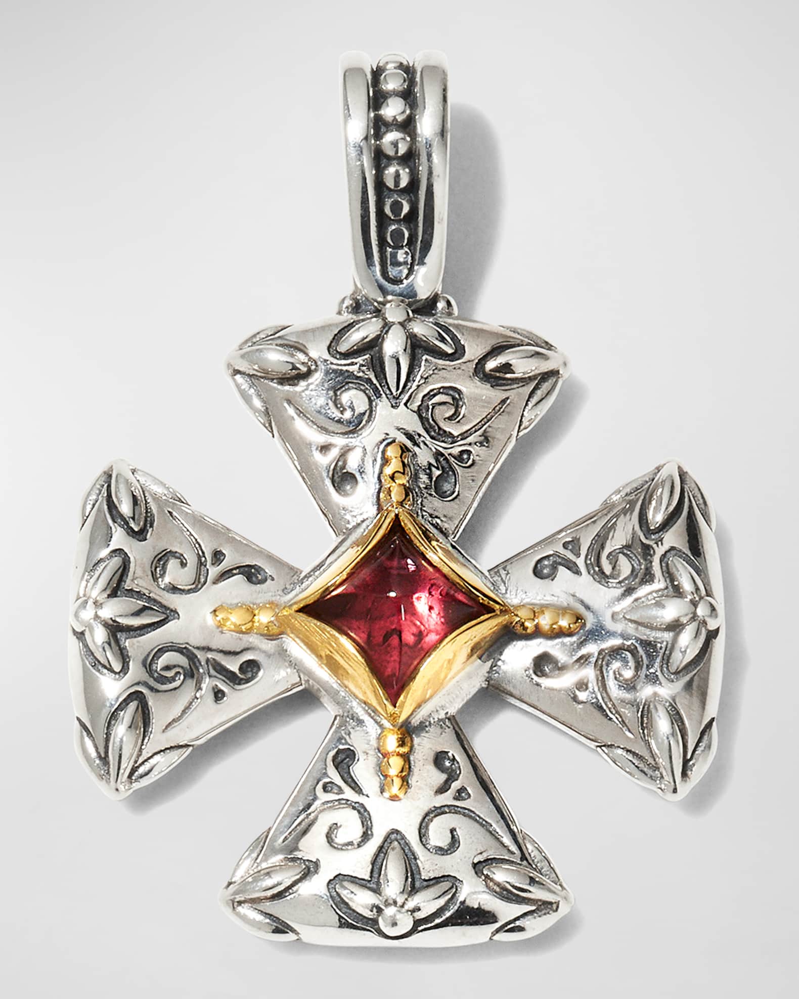 Konstantino Pink Tourmaline Maltese Cross Pendant | Neiman Marcus