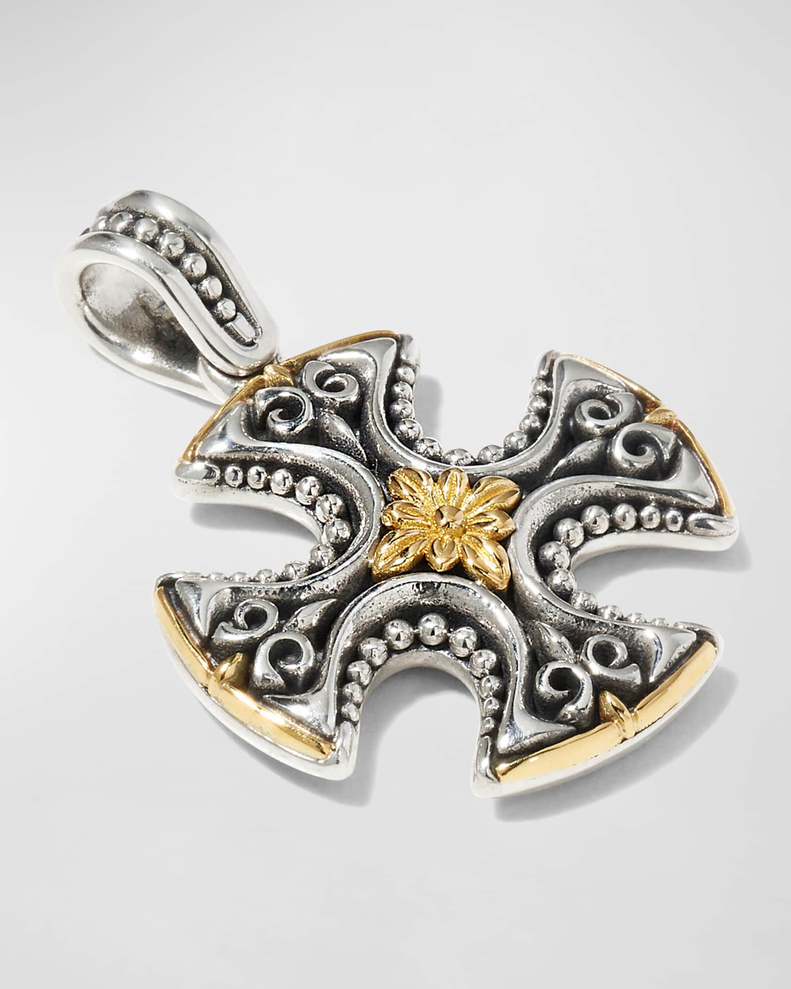 Konstantino Two Tone Maltese Cross Pendant Neiman Marcus