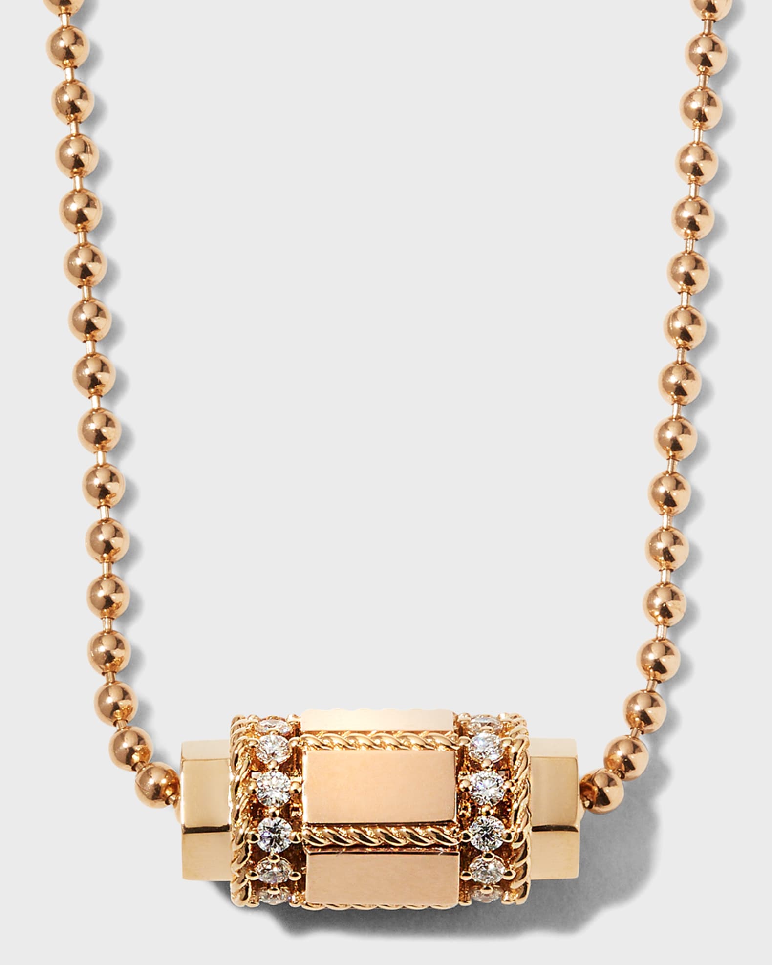 18k Rose Gold Pendant Necklace w/ Diamonds 0