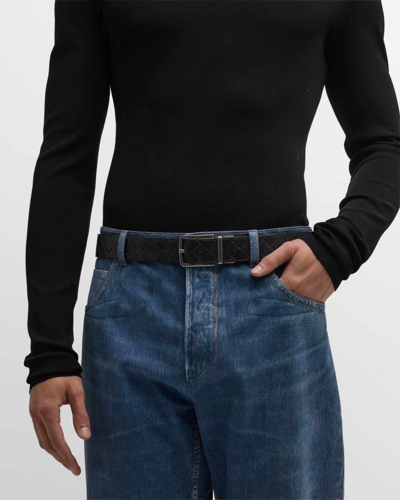 Men's Reversible Intrecciato Leather Belt 1