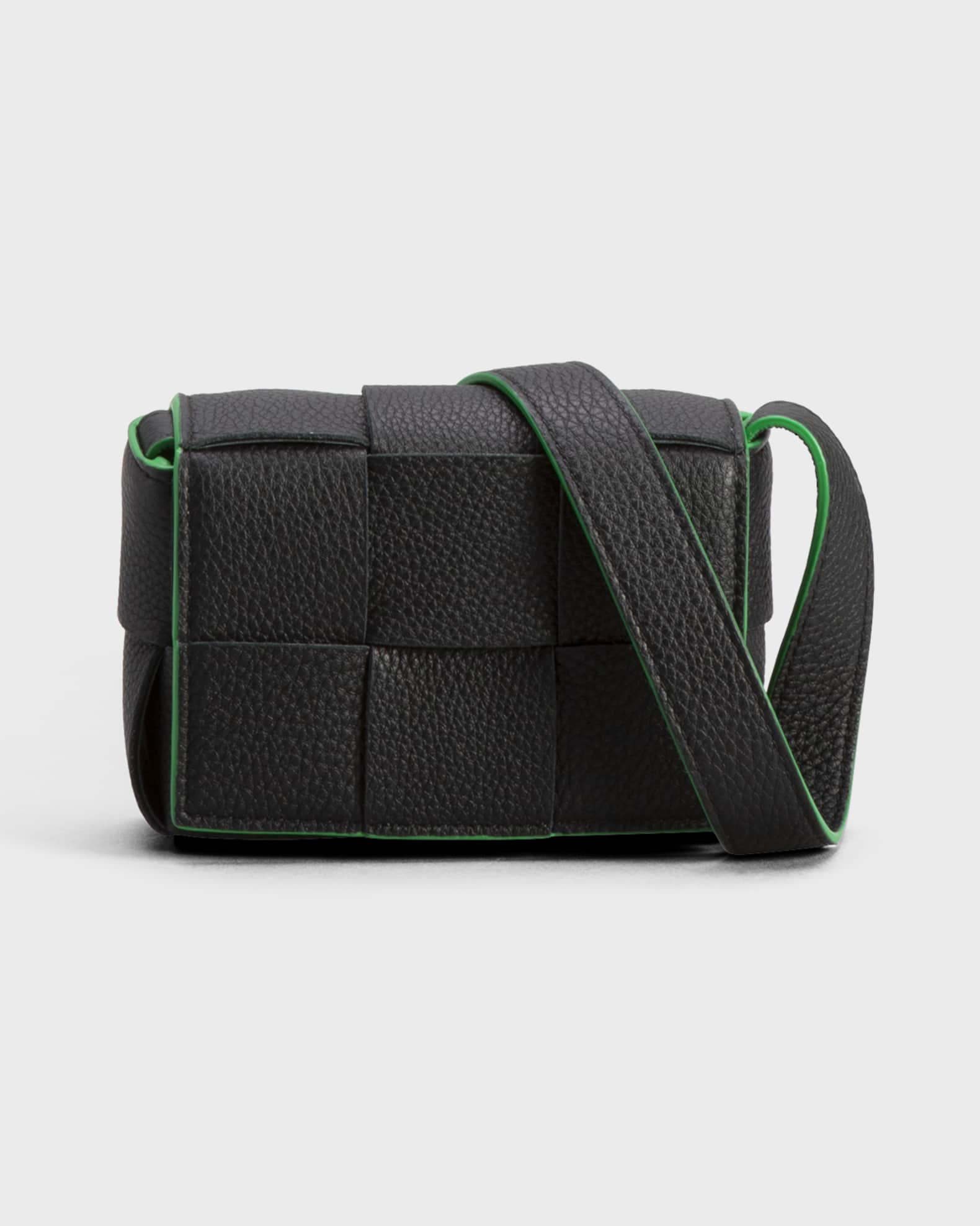 Bottega Veneta Cassette Camera Crossbody Bag Maxi Intrecciato Leather Mini  Green