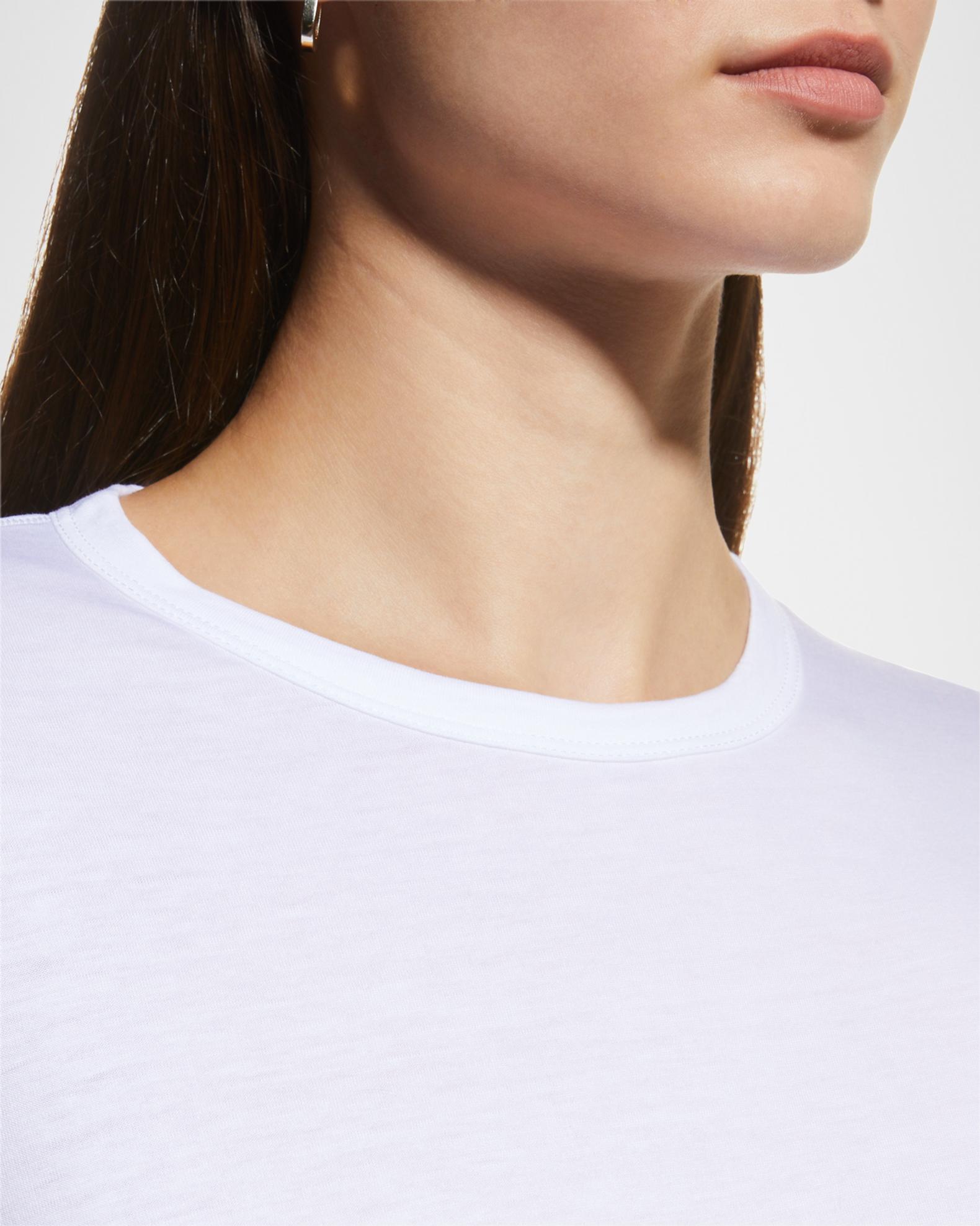 Lyocell Cotton Cap Sleeve Crewneck in Noir