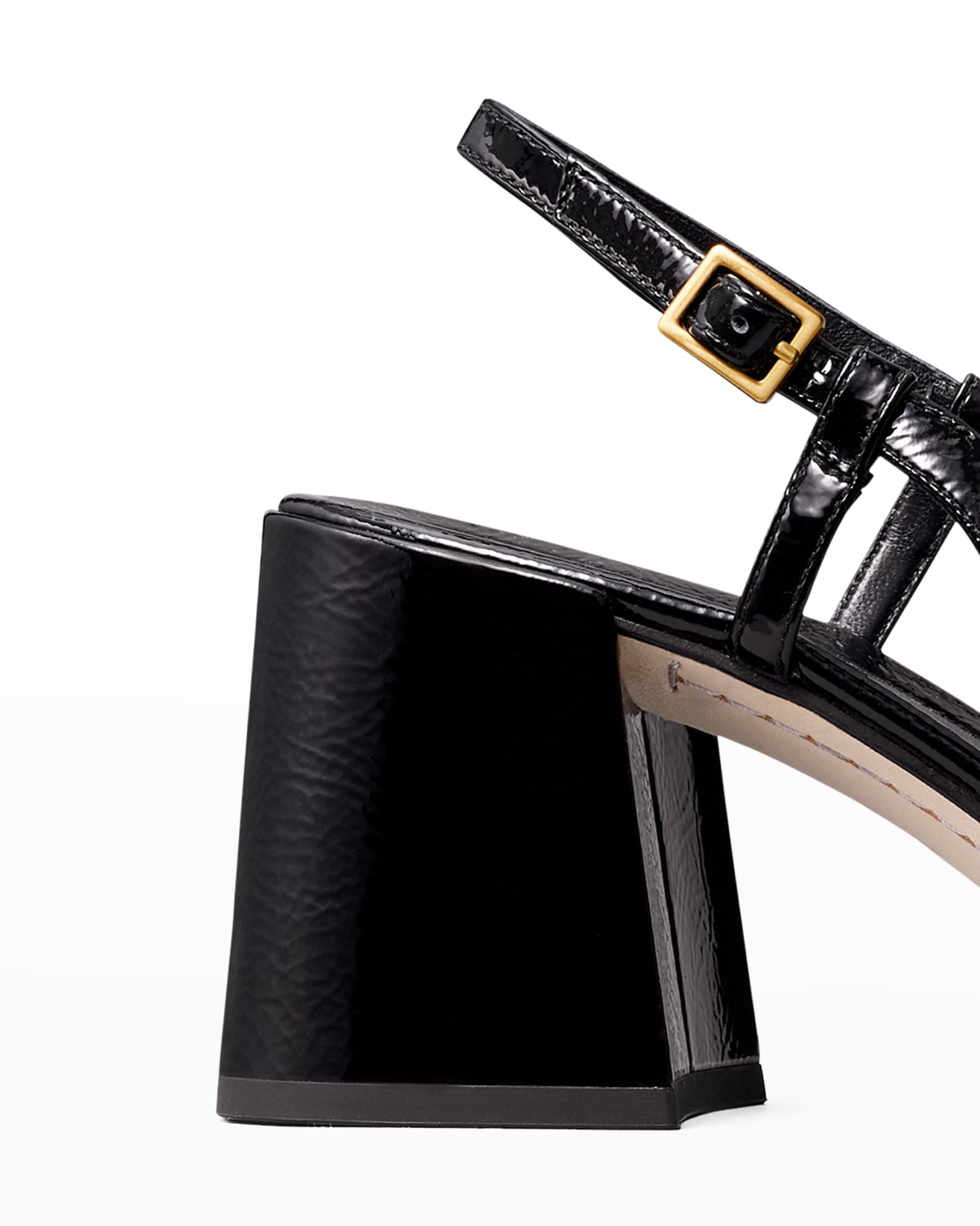 Tory Burch Georgia Patent Block-Heel Slingback Pumps