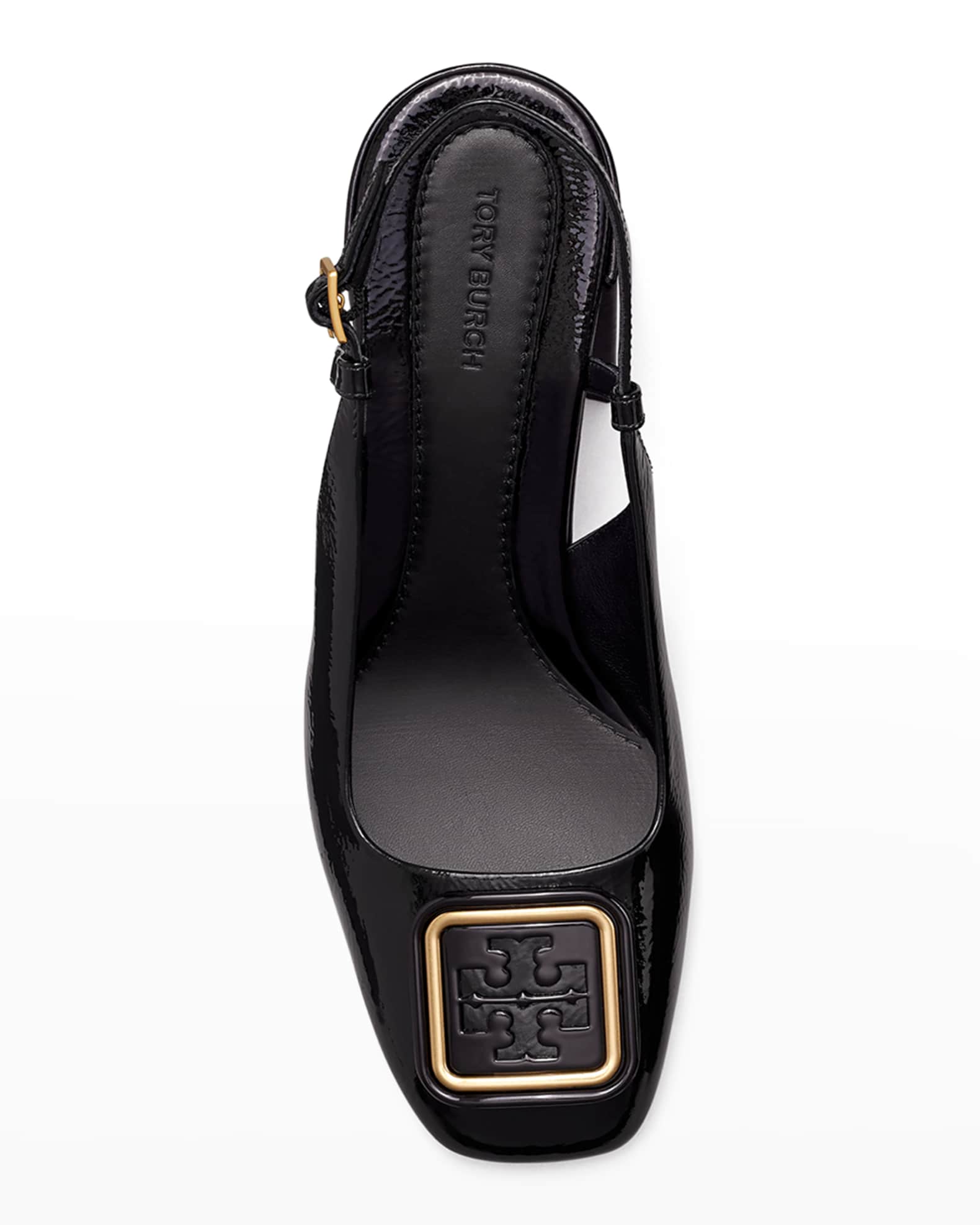 Tory Burch Georgia Patent Block Heel Slingback Pumps Neiman Marcus