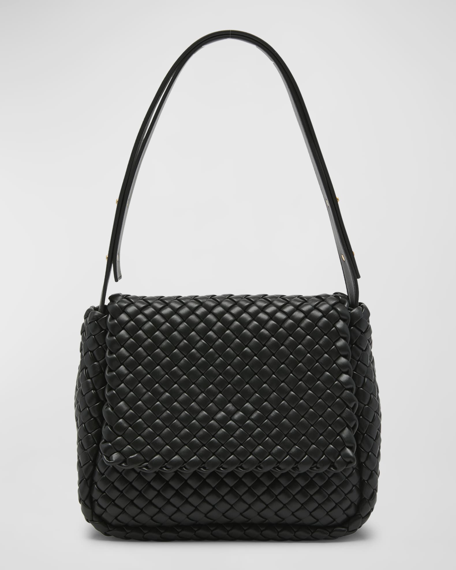 Bottega Veneta Intrecciato Leather Flap Shoulder Bag - Closet Upgrade
