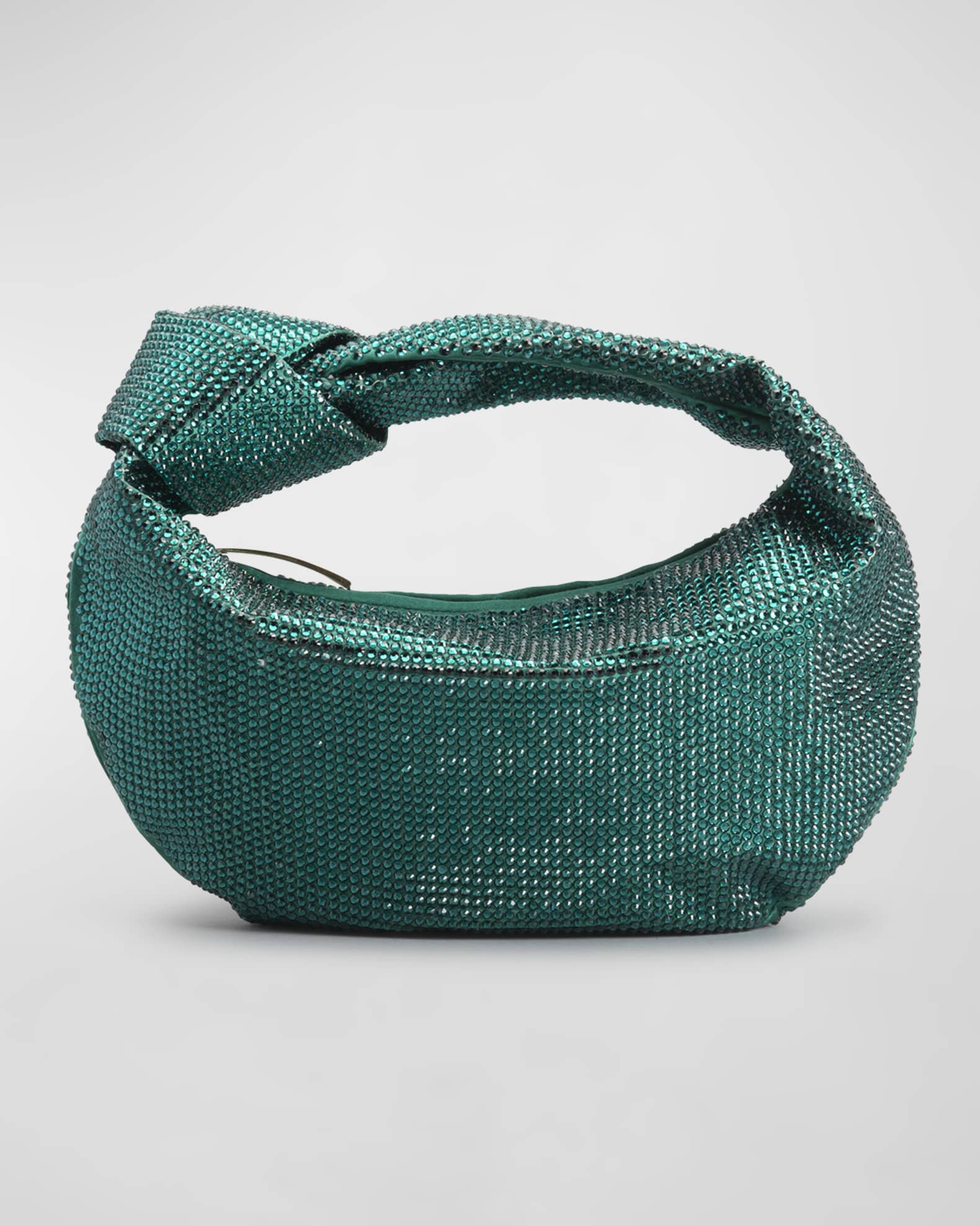 Silver Jodie crystal-netting clutch bag, Bottega Veneta