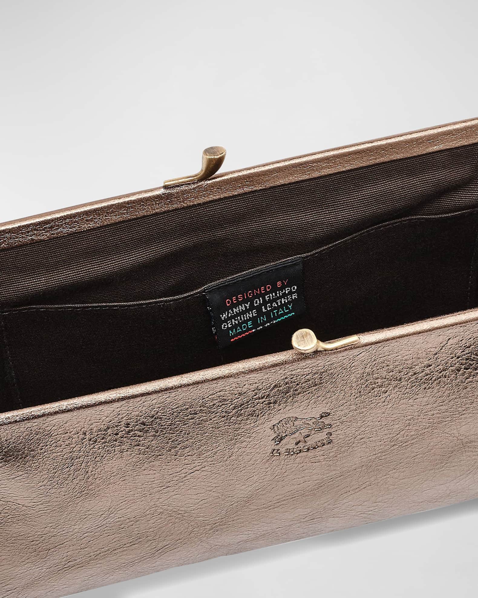 Il Bisonte Classic Metallic Leather Clutch Bag Neiman Marcus