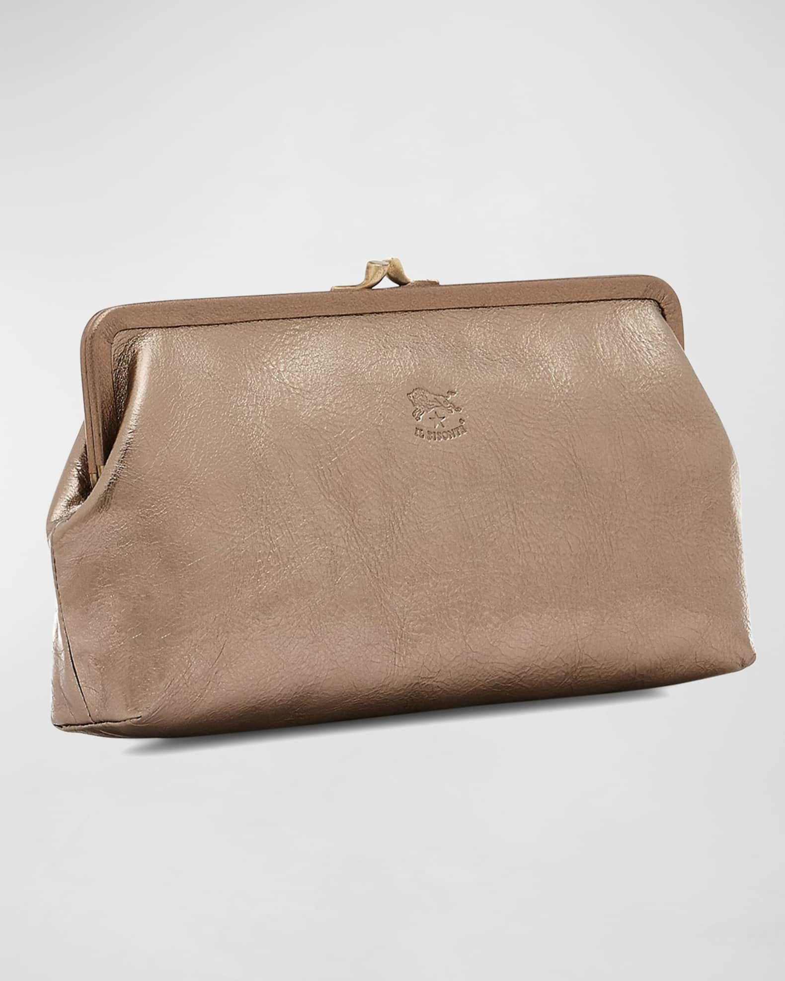 Il Bisonte Classic Metallic Leather Clutch Bag Neiman Marcus