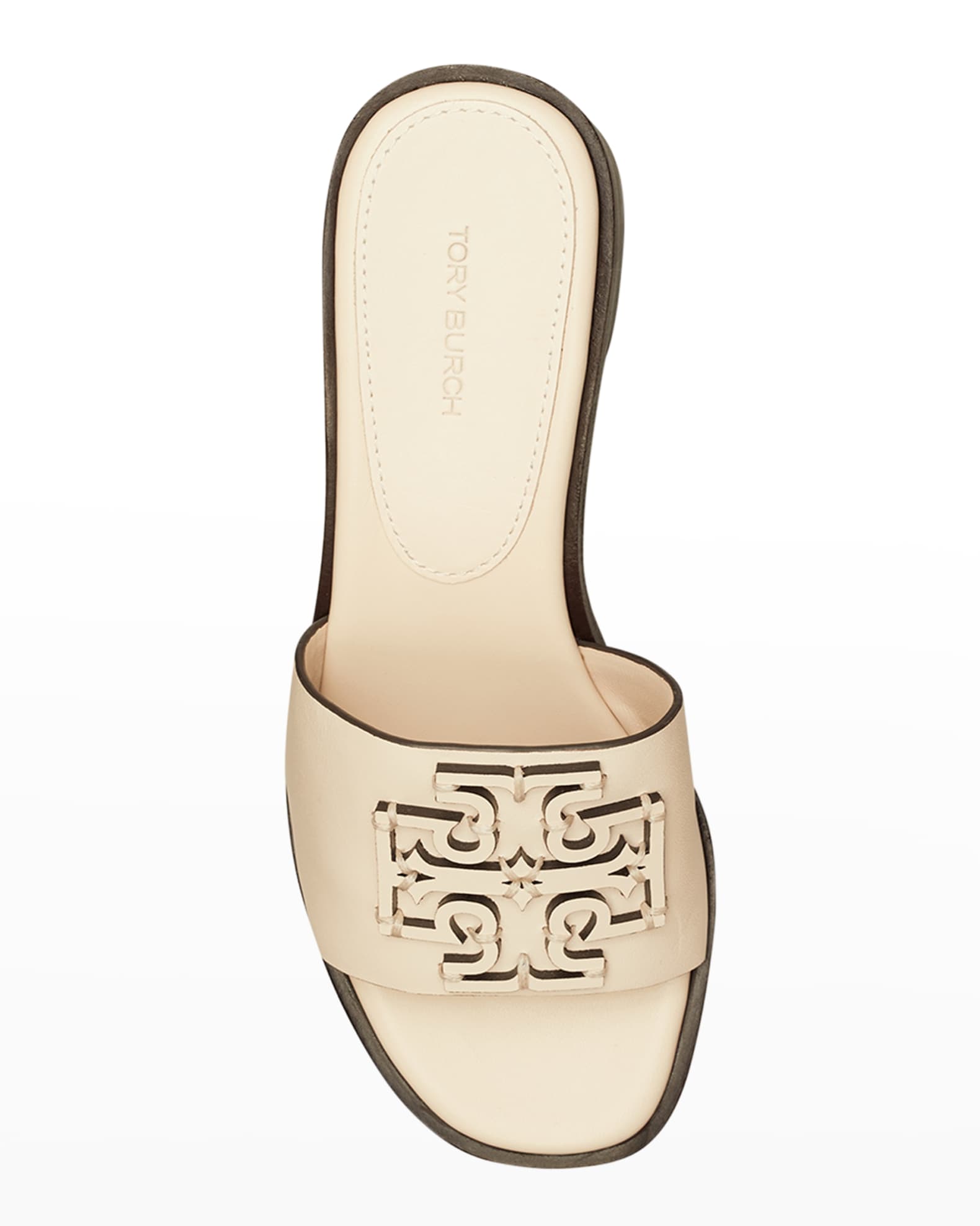 Tory Burch Ines Leather Medallion Heeled Sandals | Neiman Marcus