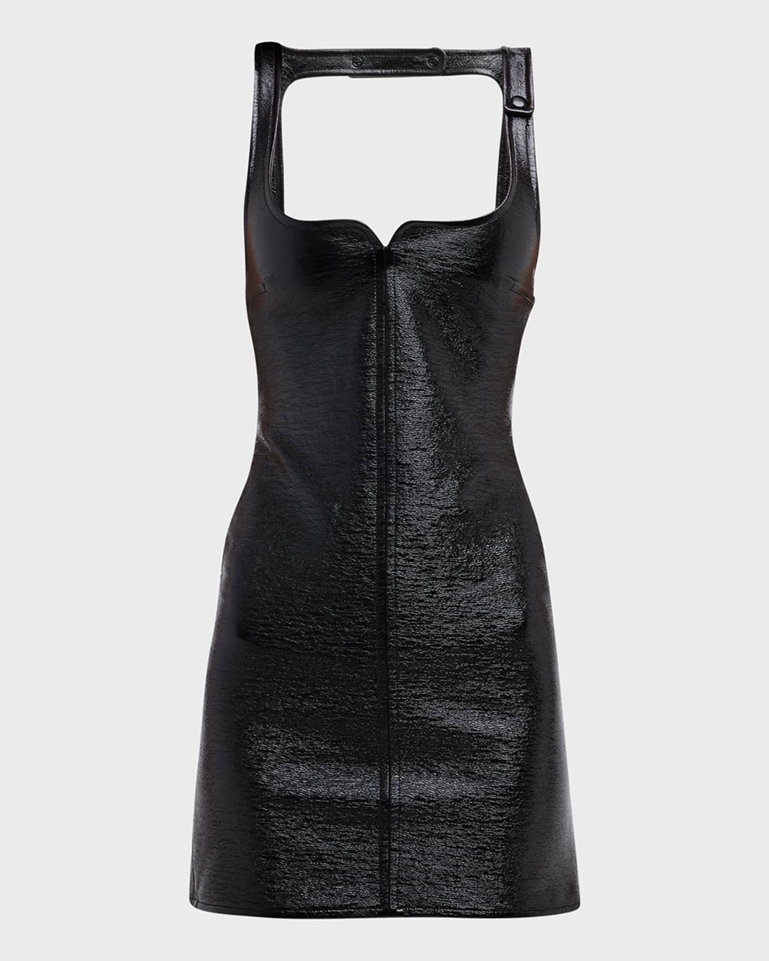 Courreges Swallow Shiny Vinyl Mini Dress | Neiman Marcus