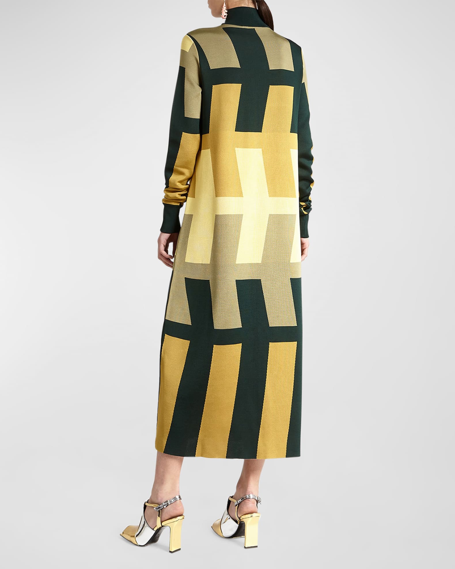 Colville Turtleneck Arrow Knit Midi Dress | Neiman Marcus