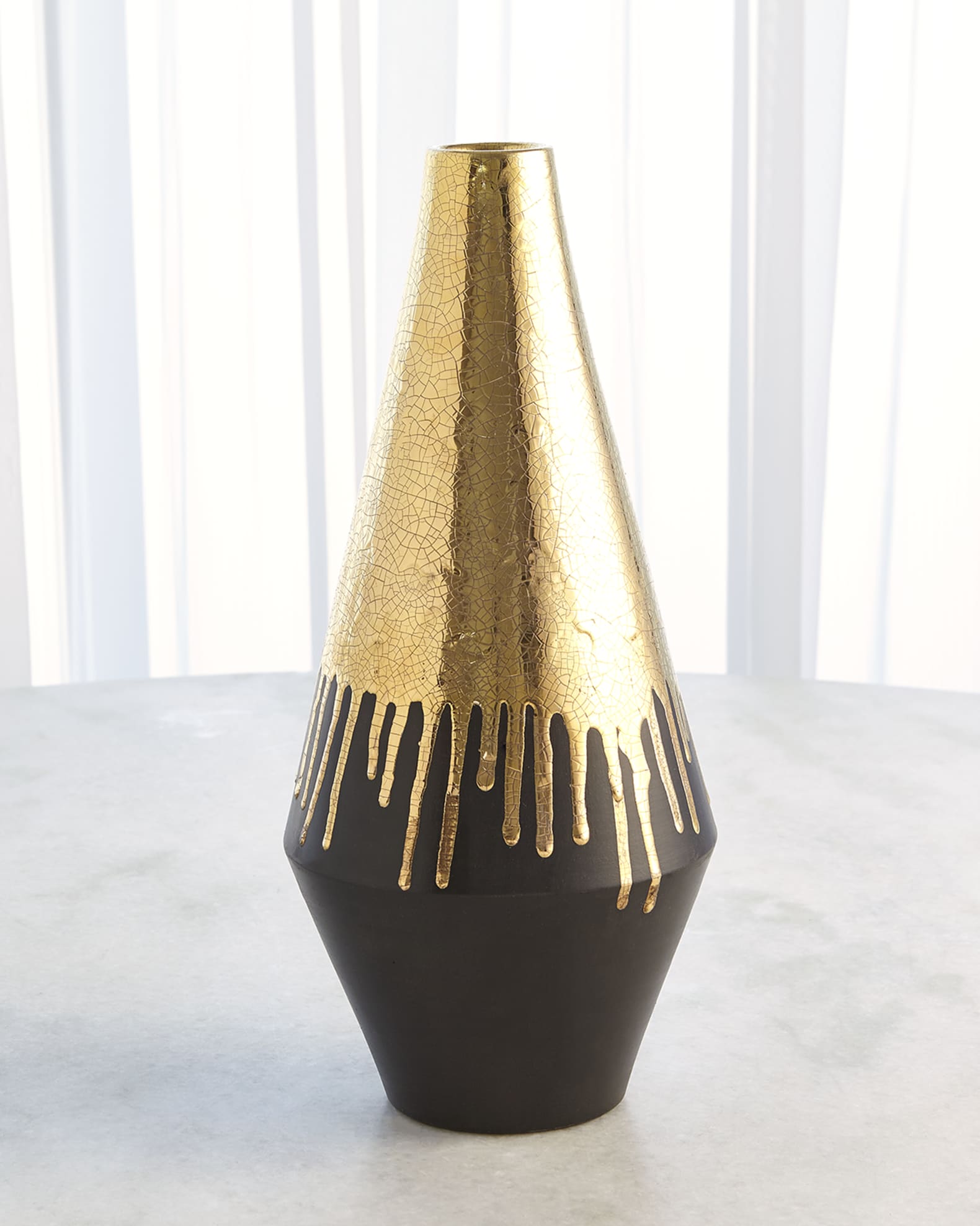 Gold Drip 16.5" Vase 0