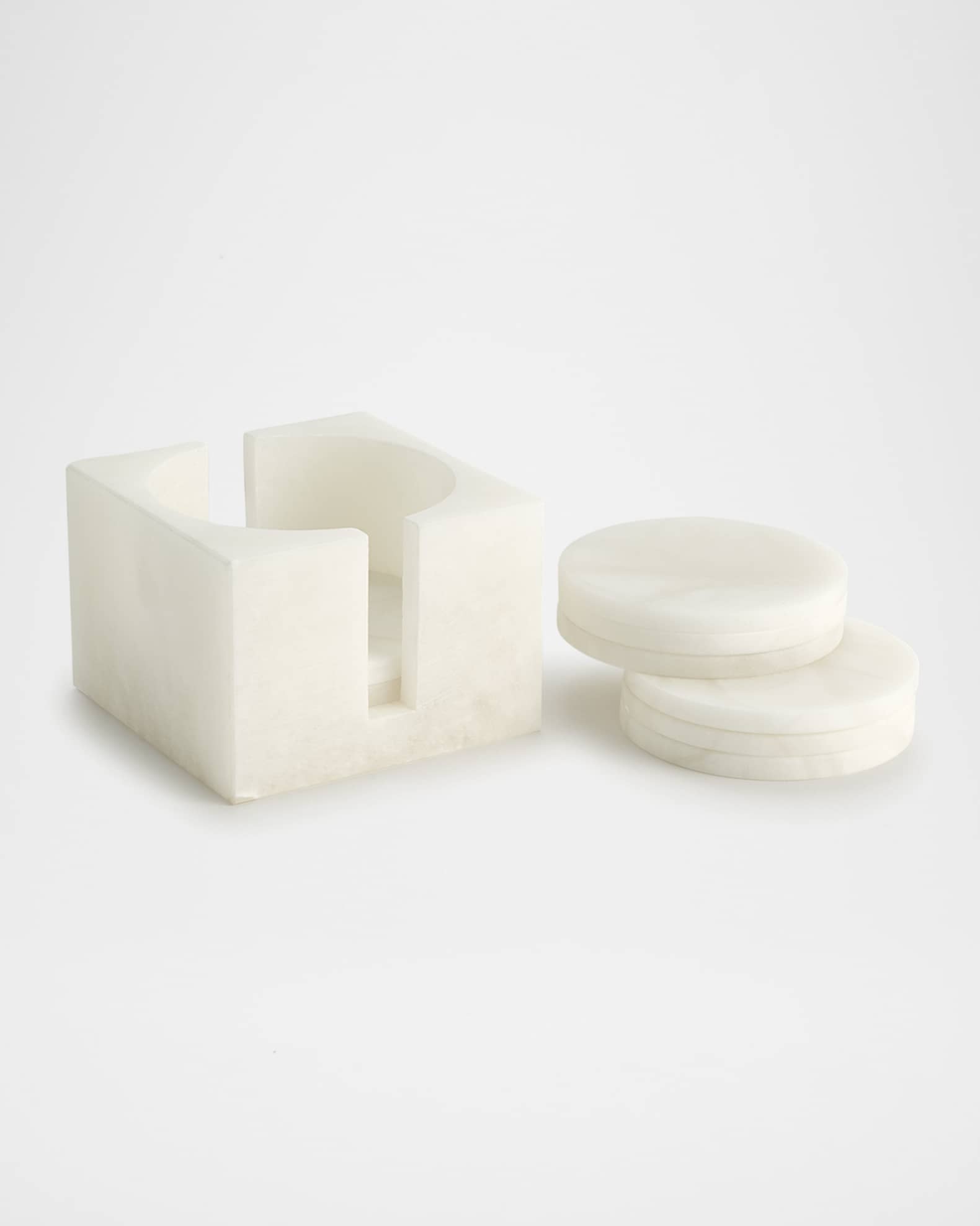 Alabaster Coasters w/ Holder, Set of 8 1