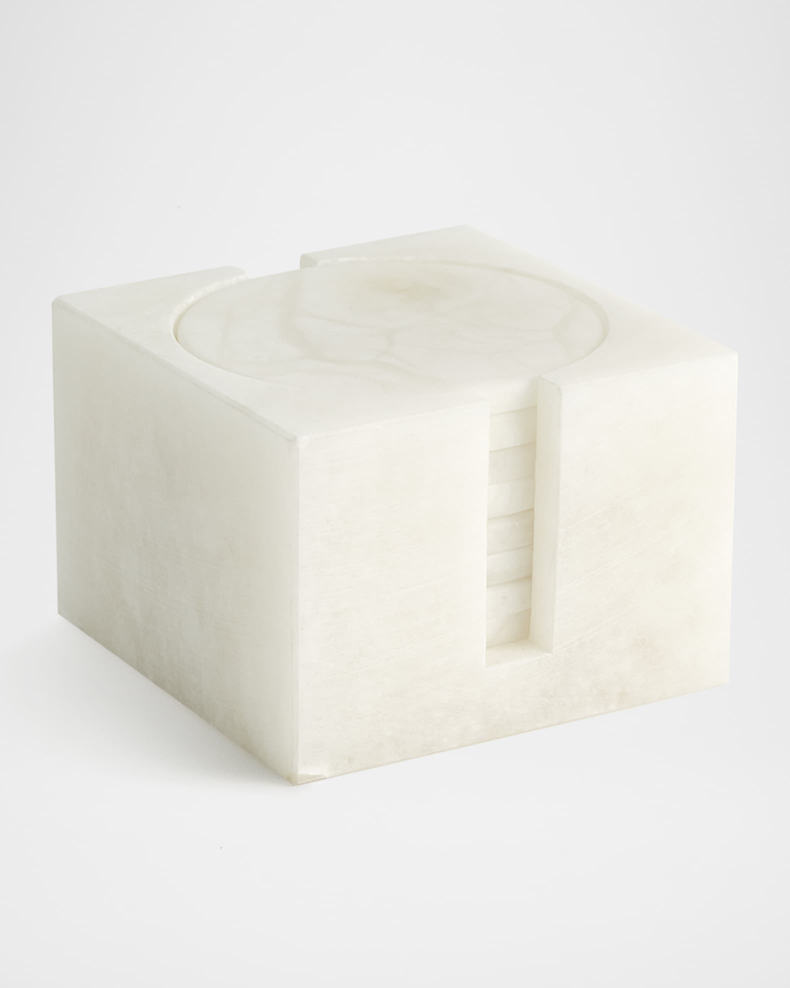 Alabaster Coasters w/ Holder, Set of 8 0