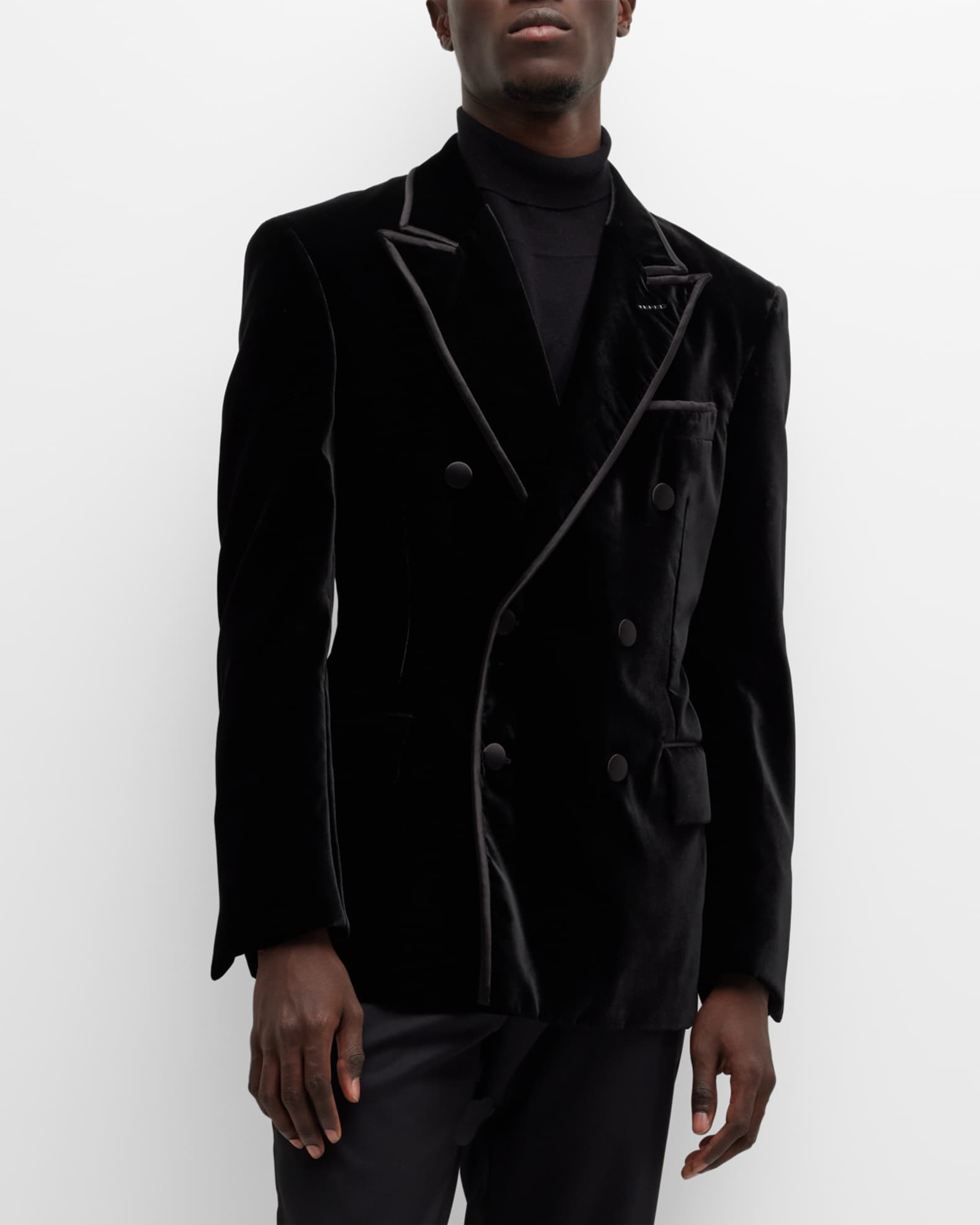 Men's Fluid Velvet Double-Breasted Dinner Jacket