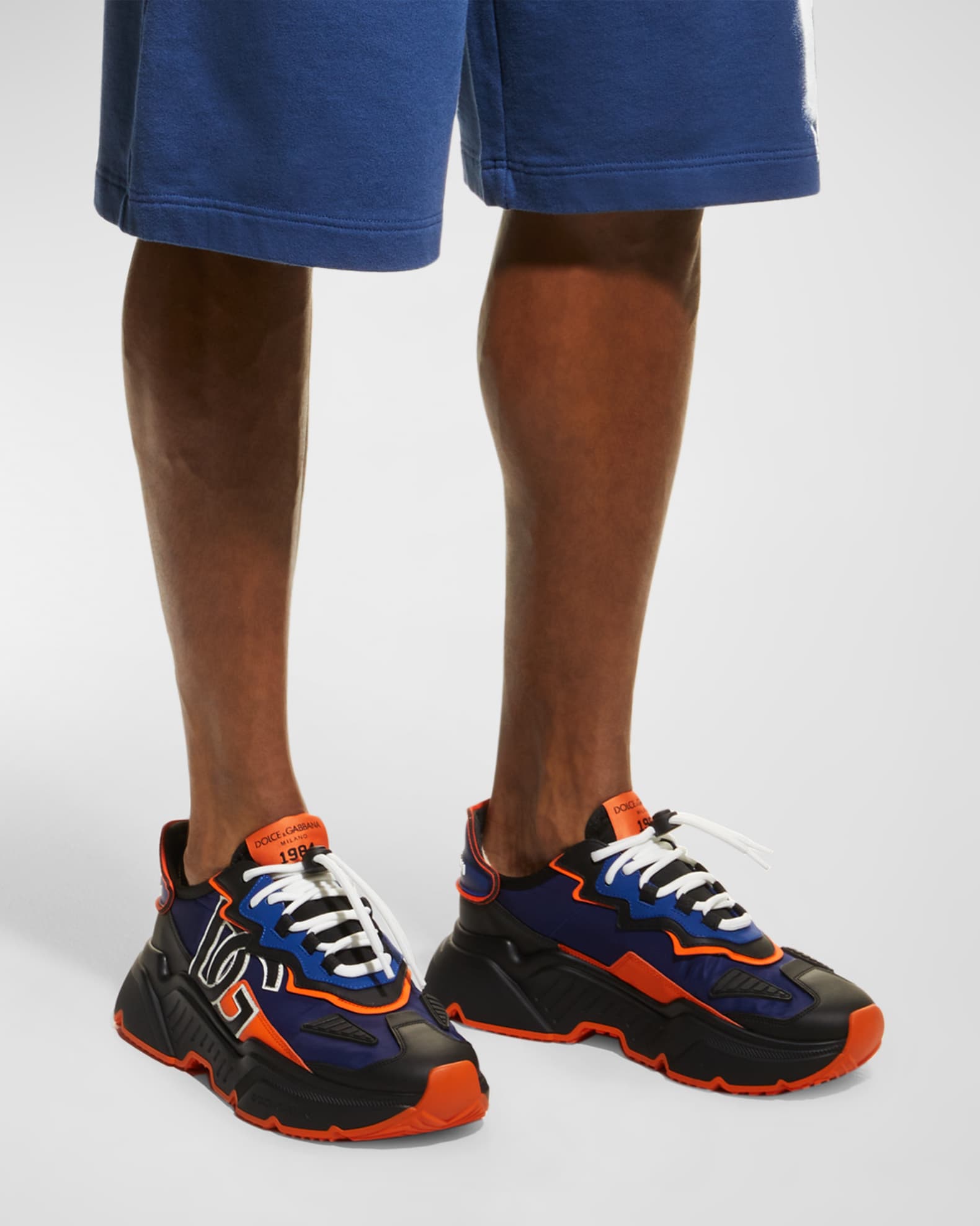 Dolce&Gabbana Men's Daymaster DGLogo Textile & Leather Sneakers