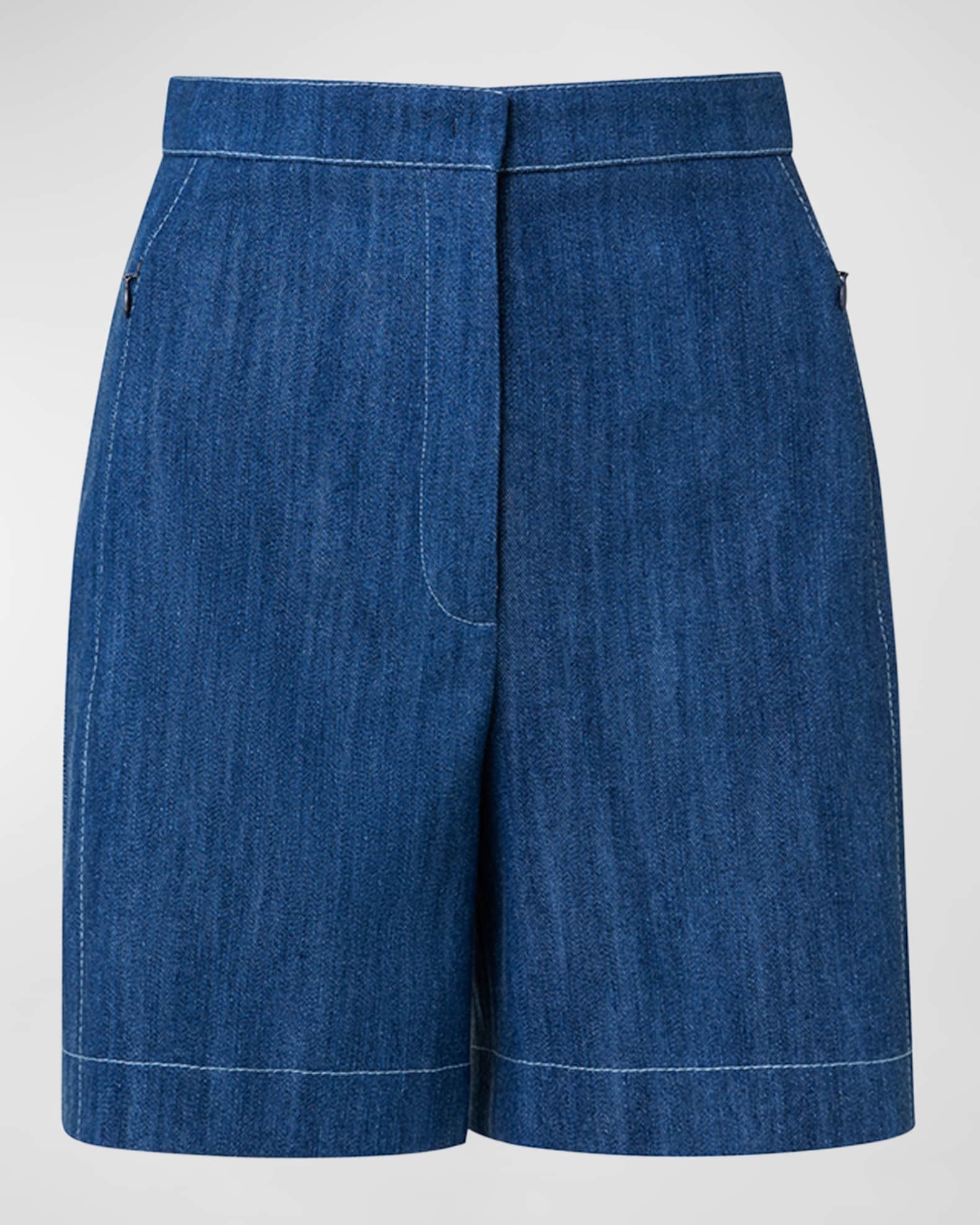 Akris punto Filia Denim Bermuda Shorts Neiman Marcus