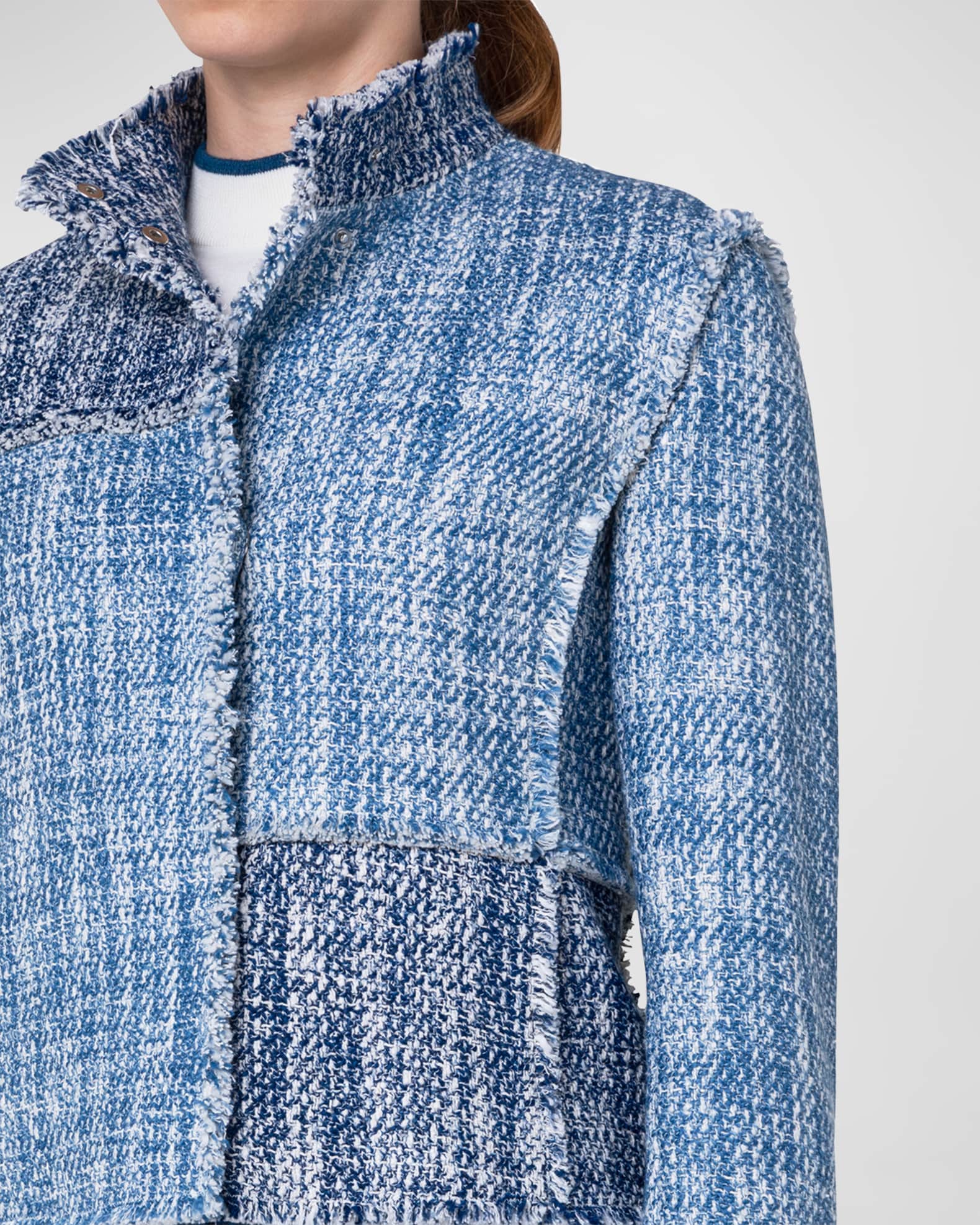 Akris punto Patchwork Denim Tweed Jacket | Neiman Marcus