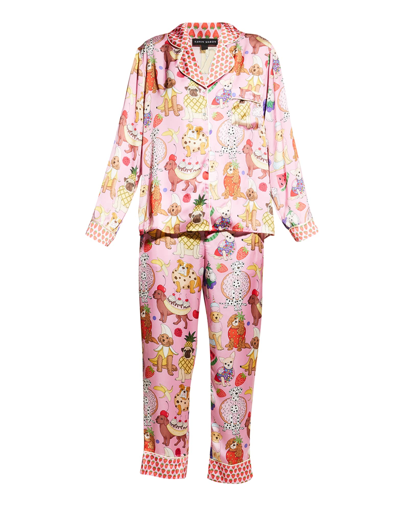 Karen Mabon Printed Satin Pajama Set | Neiman Marcus