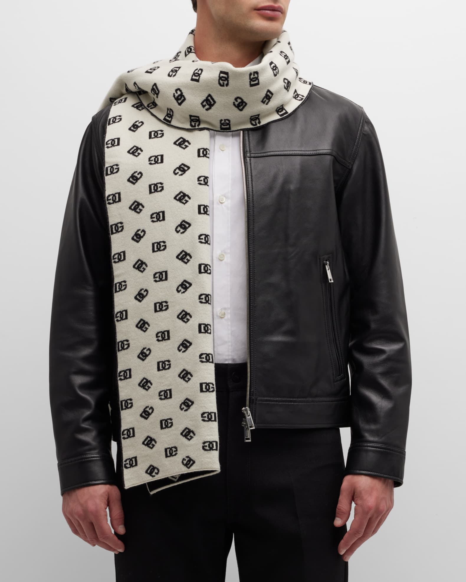 Casablanca Men's Monogram Fluffy Scarf Grey main image 1