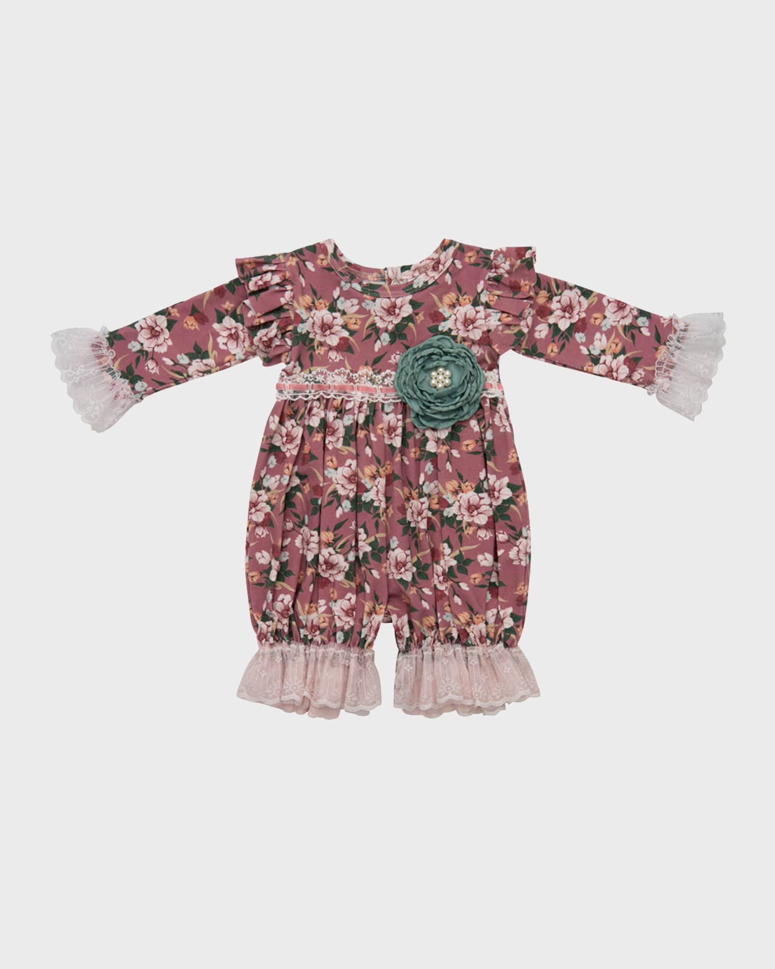 Girl's Sugar Plum Bubble Romper, Size Newborn-12M 0