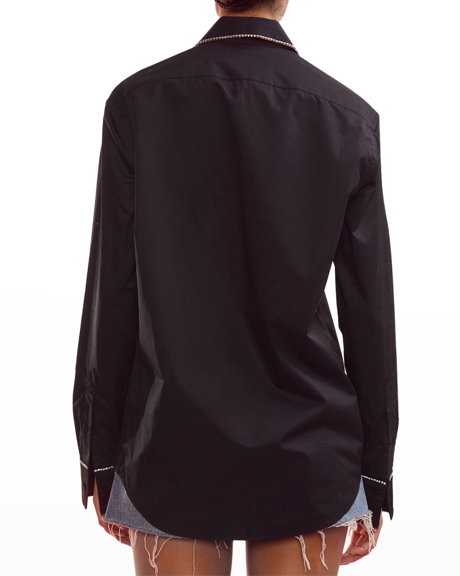 Cynthia Rowley Rhinestone-Embellished Button-Down Shirt | Neiman Marcus