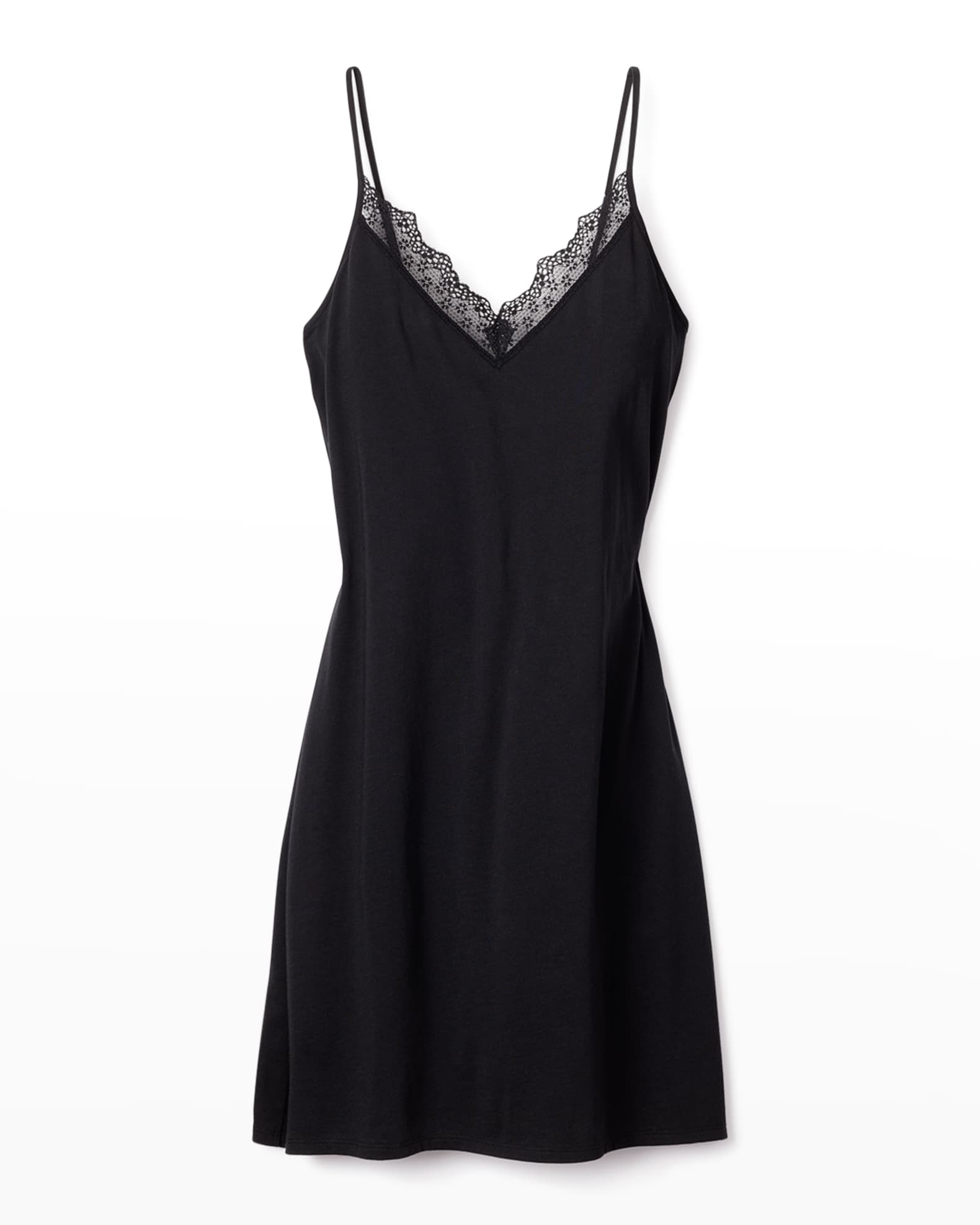 Petite Plume Lace-Trim Pima Cotton Nightgown | Neiman Marcus