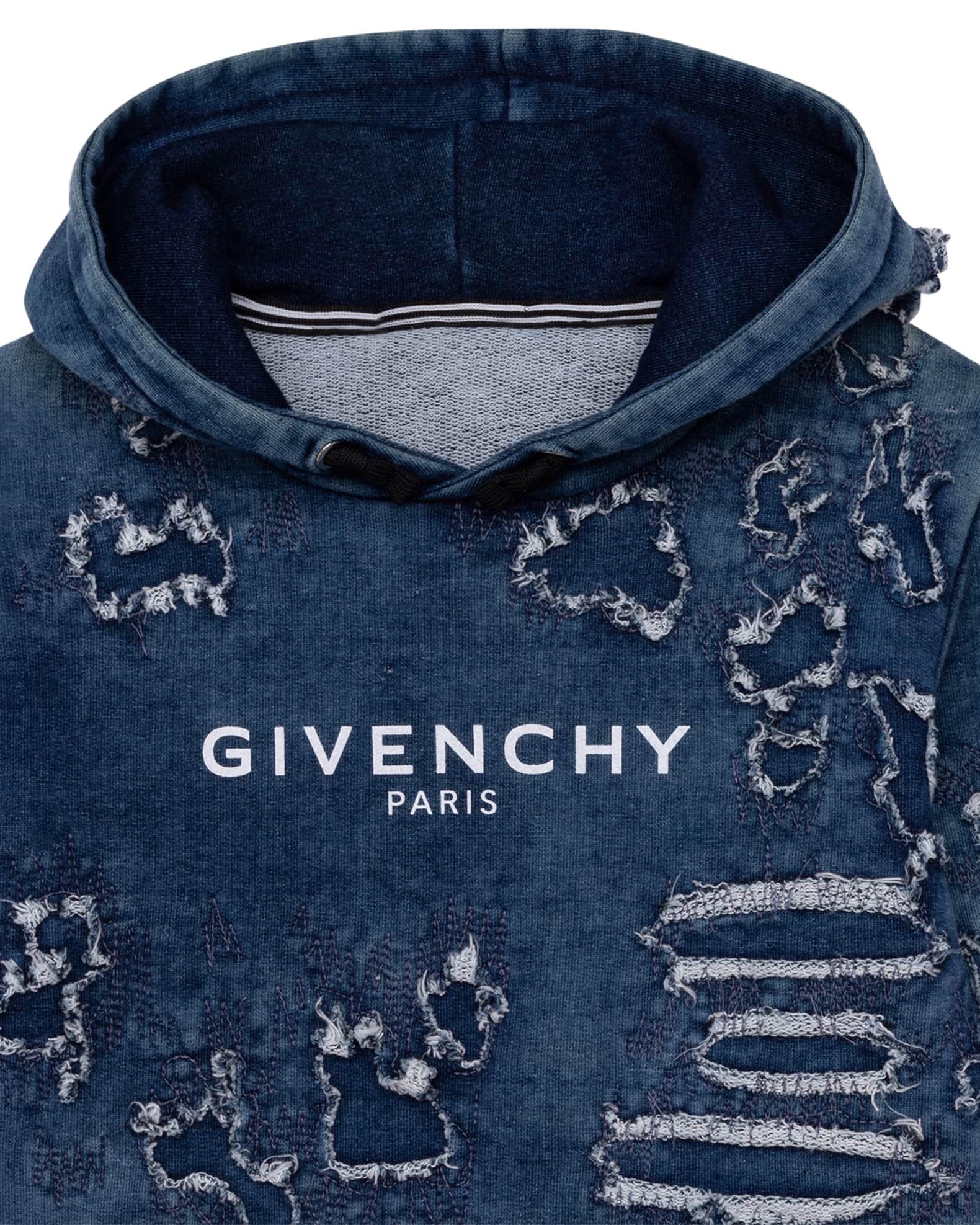 Givenchy distressed hoodie blue sale