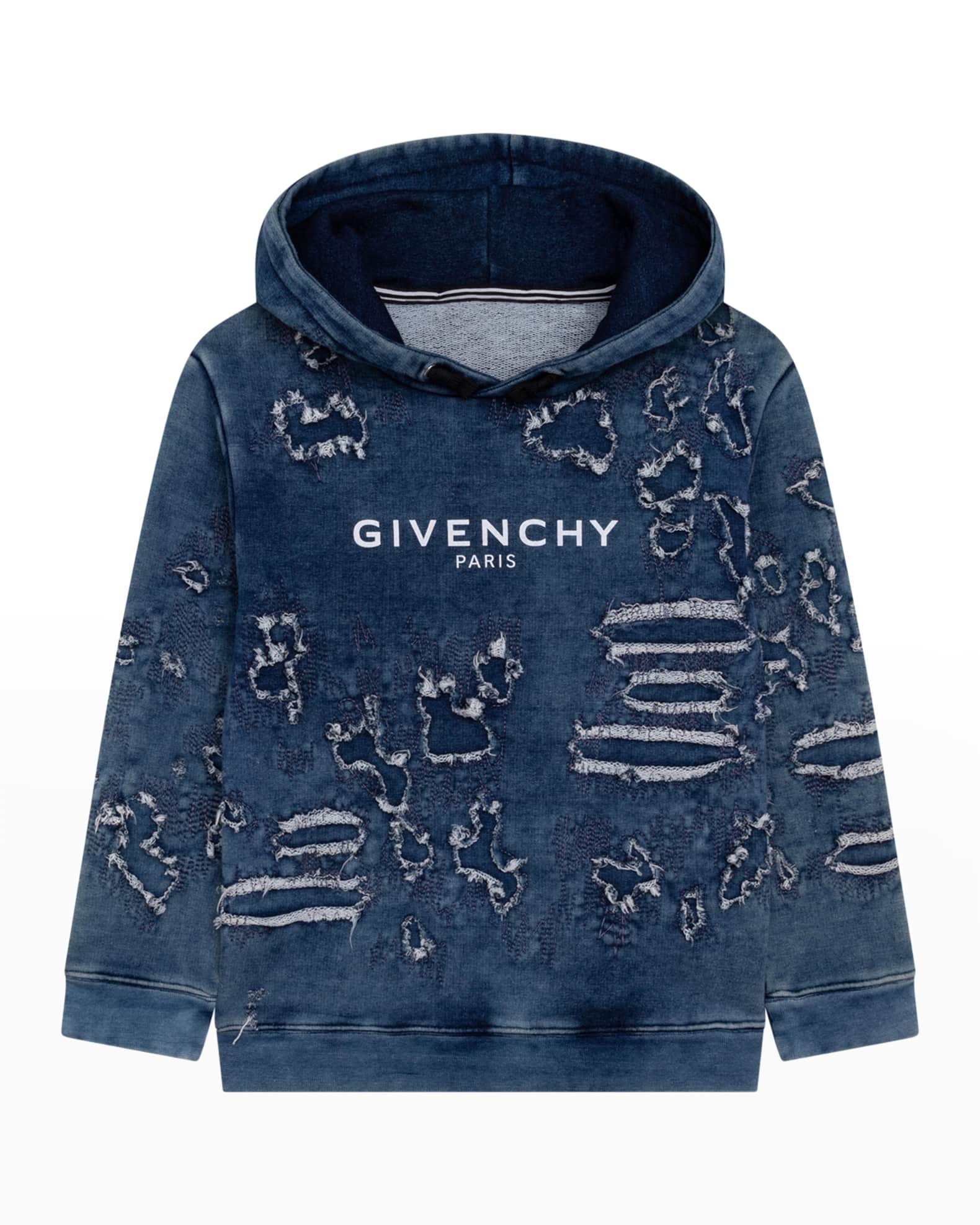 Givenchy distressed hoodie blue 2025
