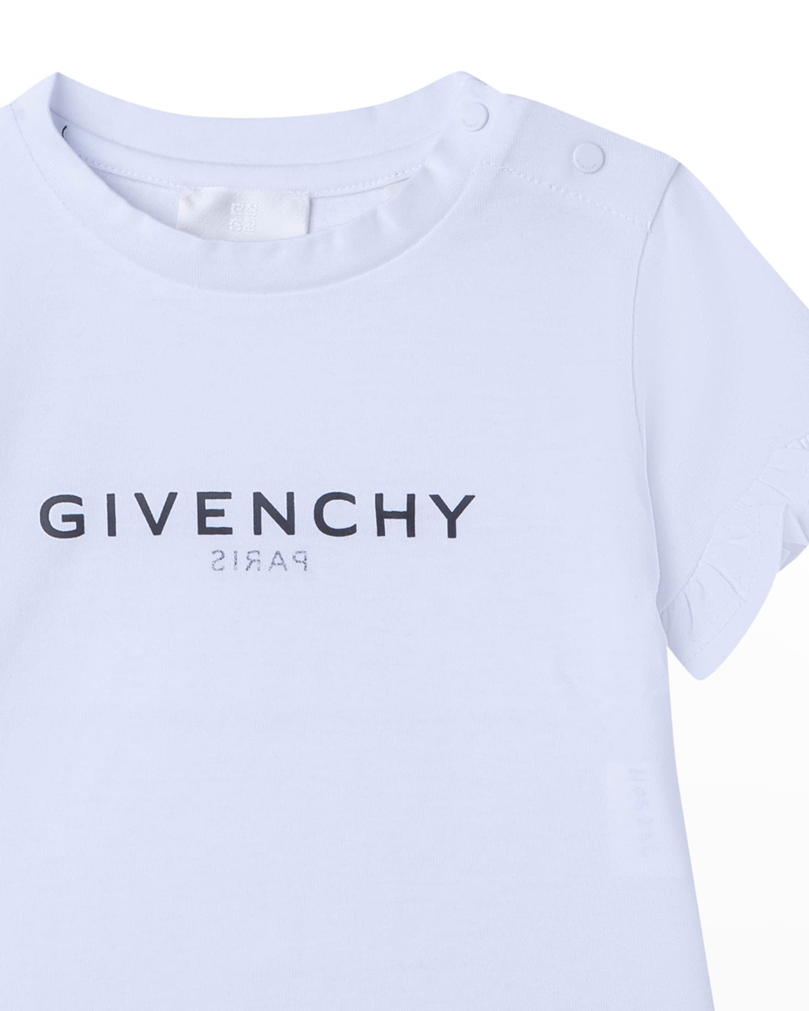 Givenchy Girl's Flounce-Trim Reversed Logo T-Shirt, Size 12M-3 | Neiman  Marcus