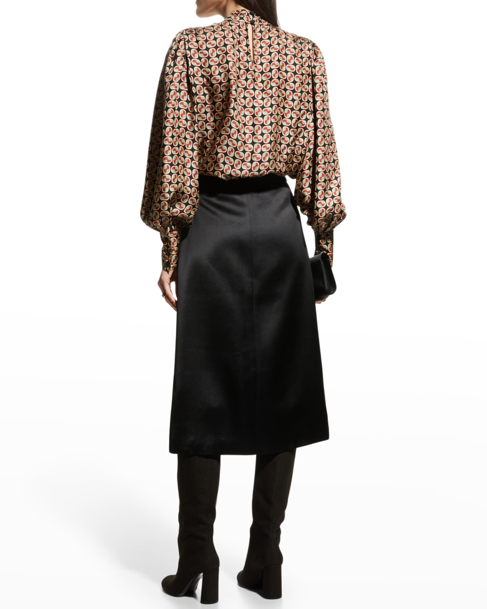 Co Satin Wrap Midi Skirt | Neiman Marcus