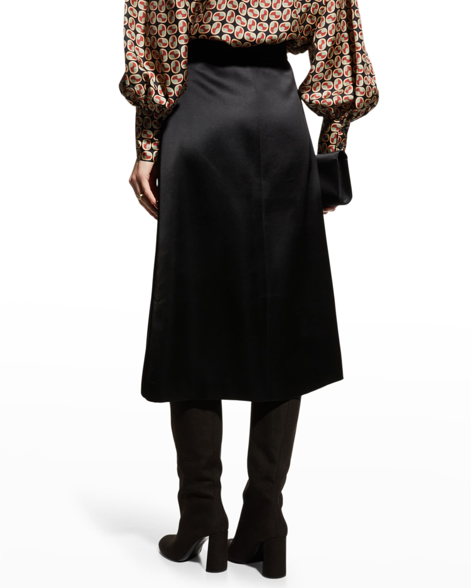 Co Satin Wrap Midi Skirt | Neiman Marcus